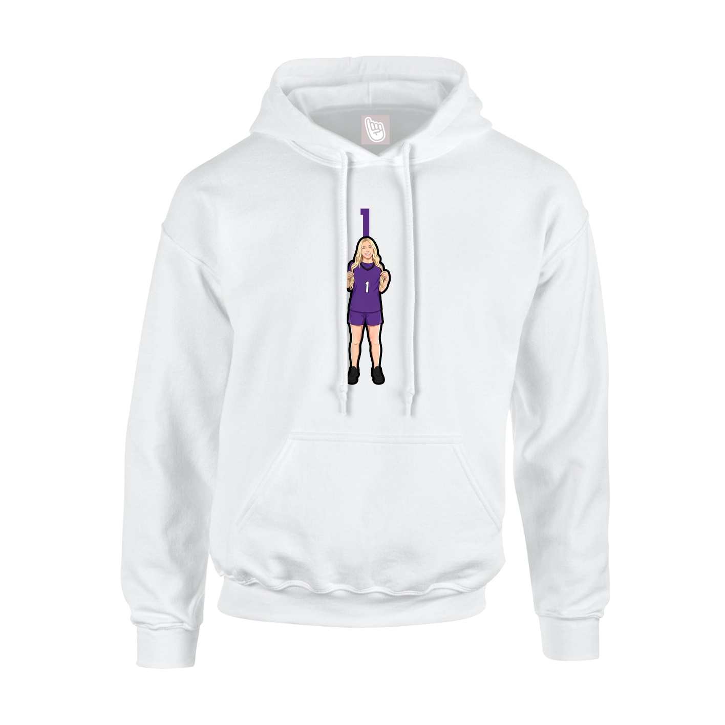 Youth Hoodie — Number Top in White