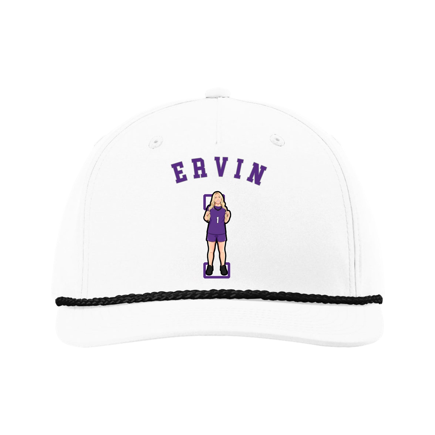 Five-Panel Classic Rope Cap — Shirsey Arch in White