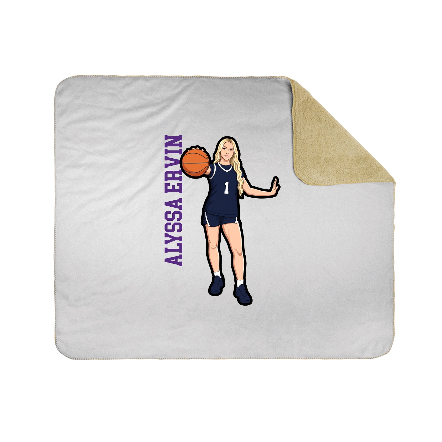 Throw Blanket — Name Vertical in White