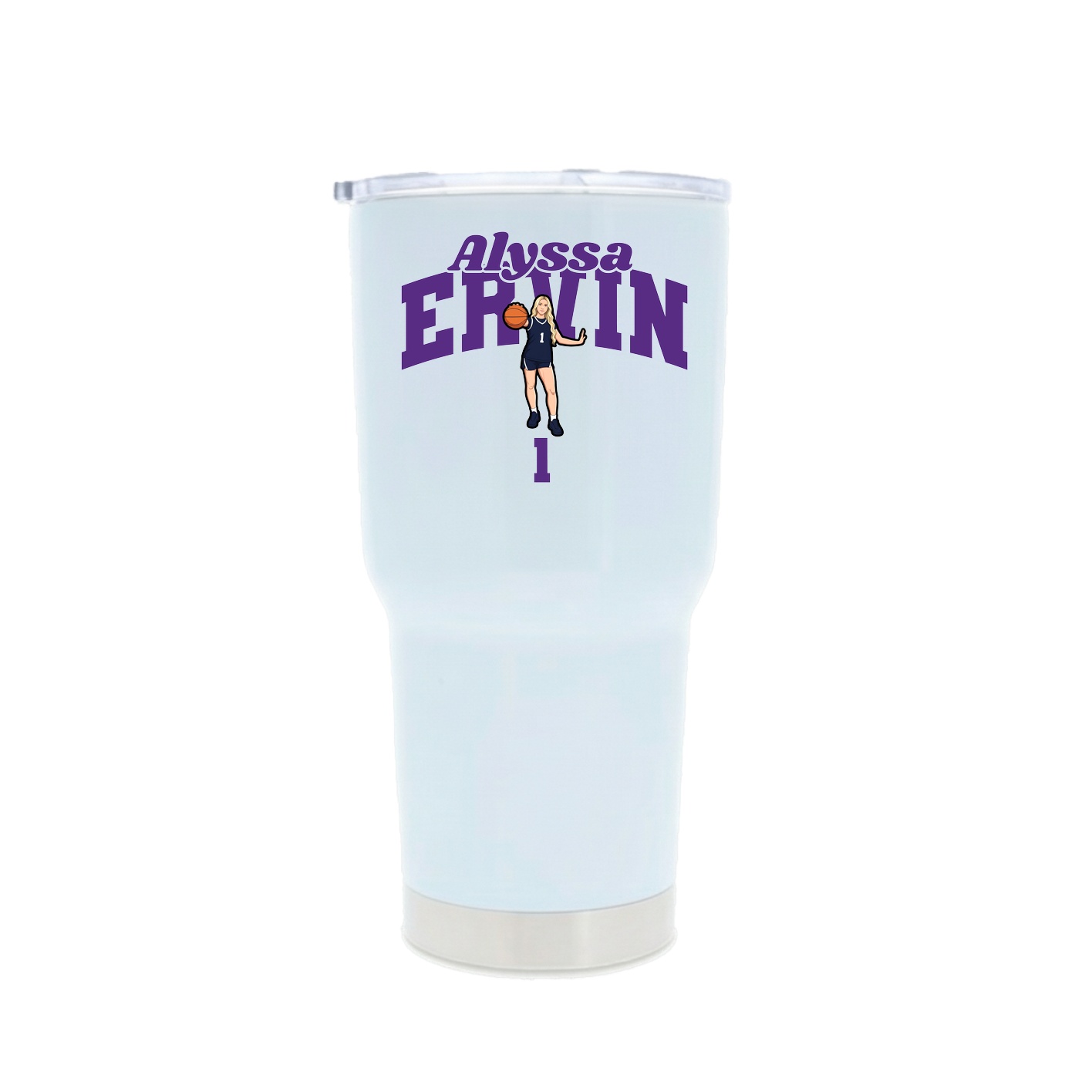30oz Stainless Steel Tumbler — Signature Arch in White
