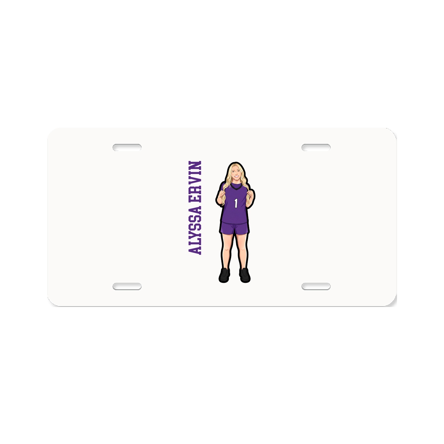 License Plate — Name Vertical in Classic