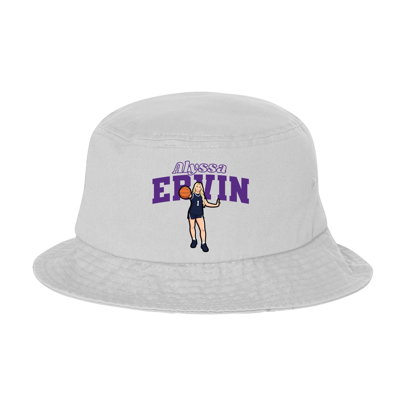 Bucket Cap — Name Arch in White