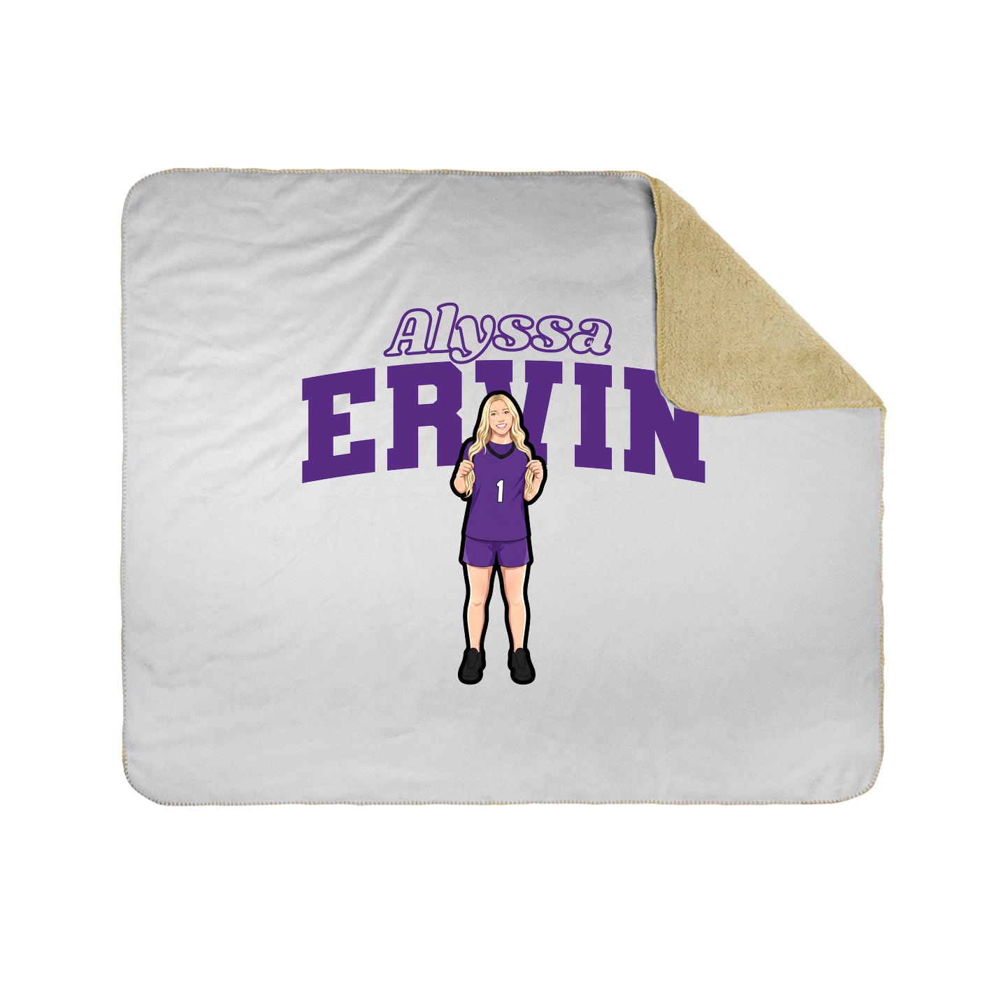 Throw Blanket — Name Arch in White