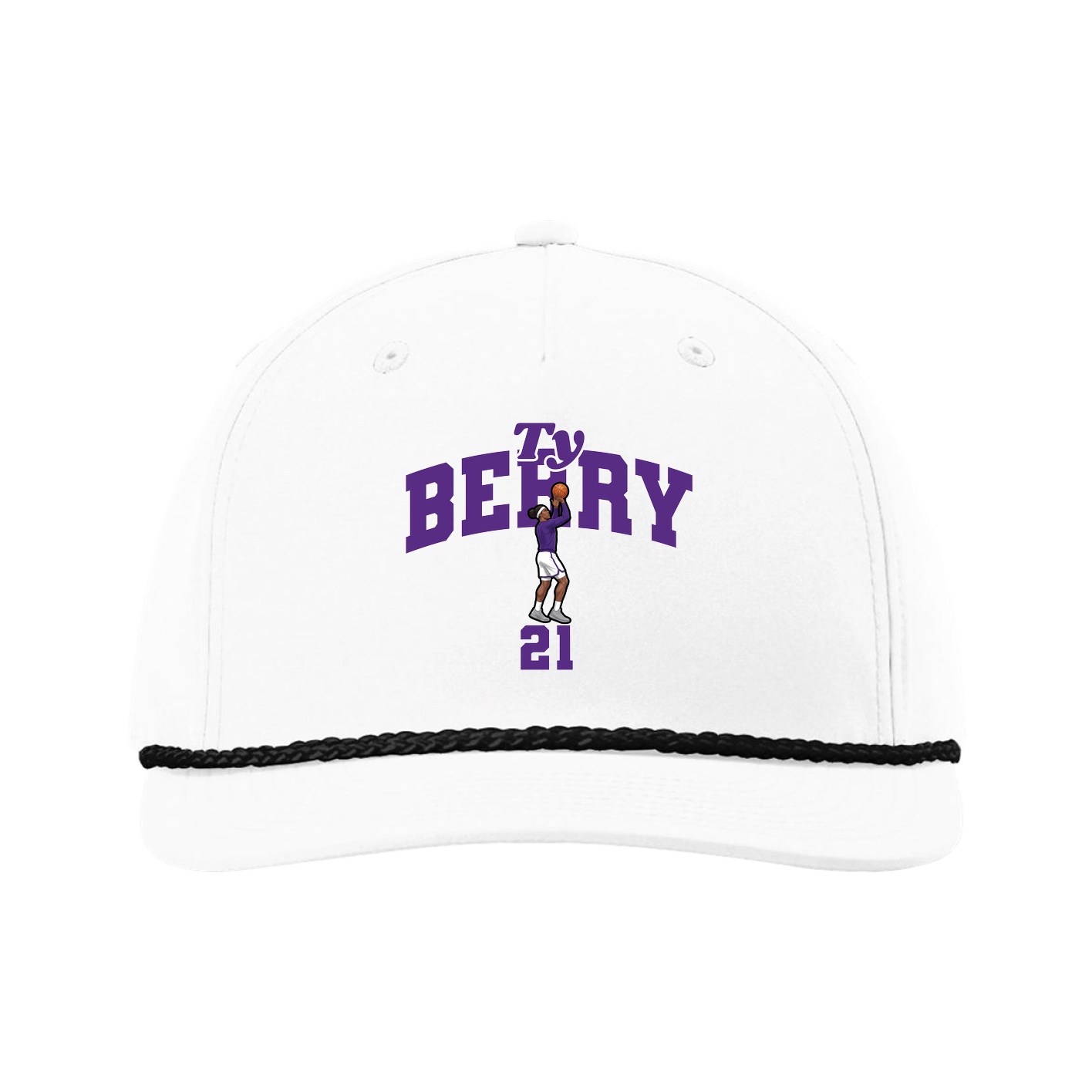 Five-Panel Classic Rope Cap — Signature Arch in White