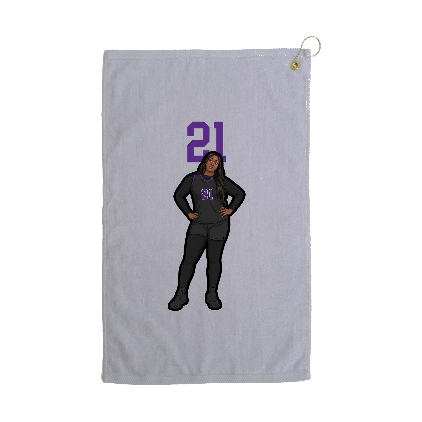 Golf Towel — Number Top in Grey