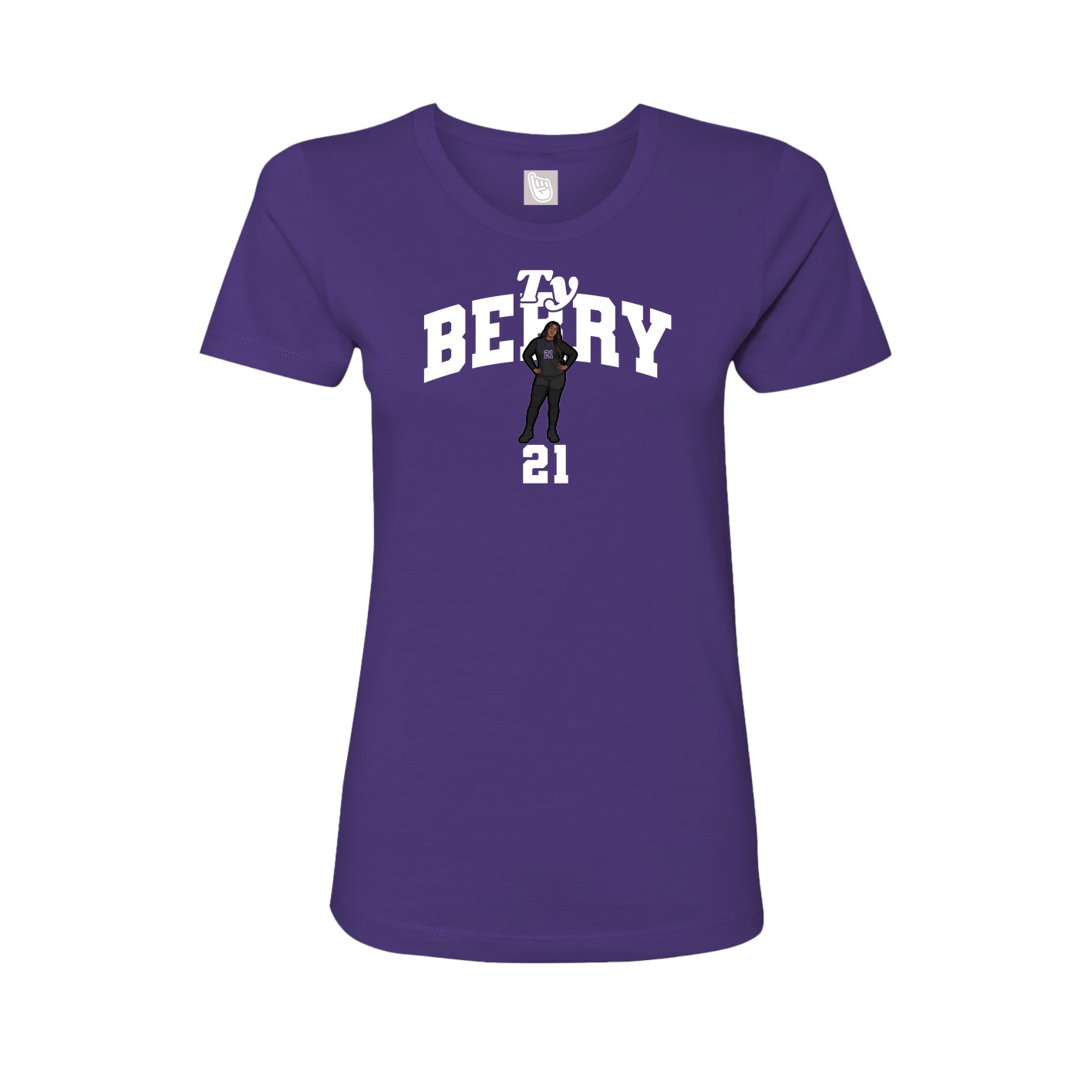 Fitted Women's Tee — Signature Arch in Purple