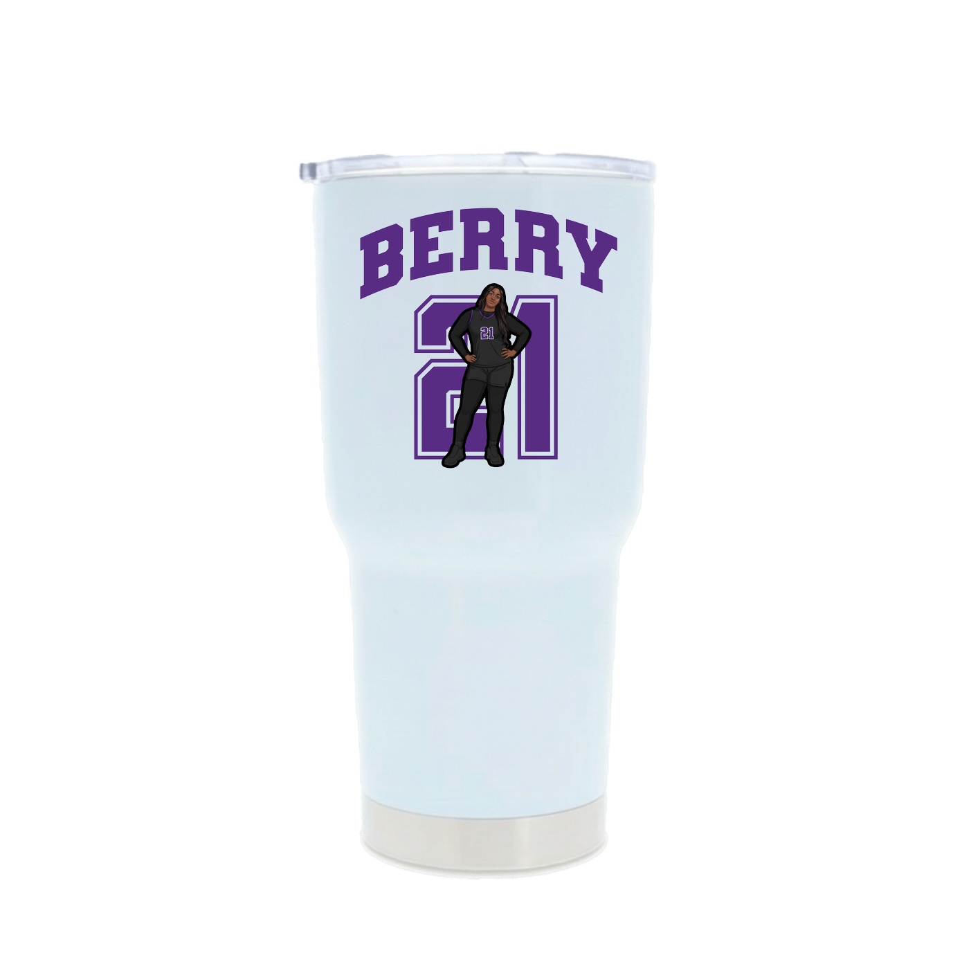 30oz Stainless Steel Tumbler — Number in White