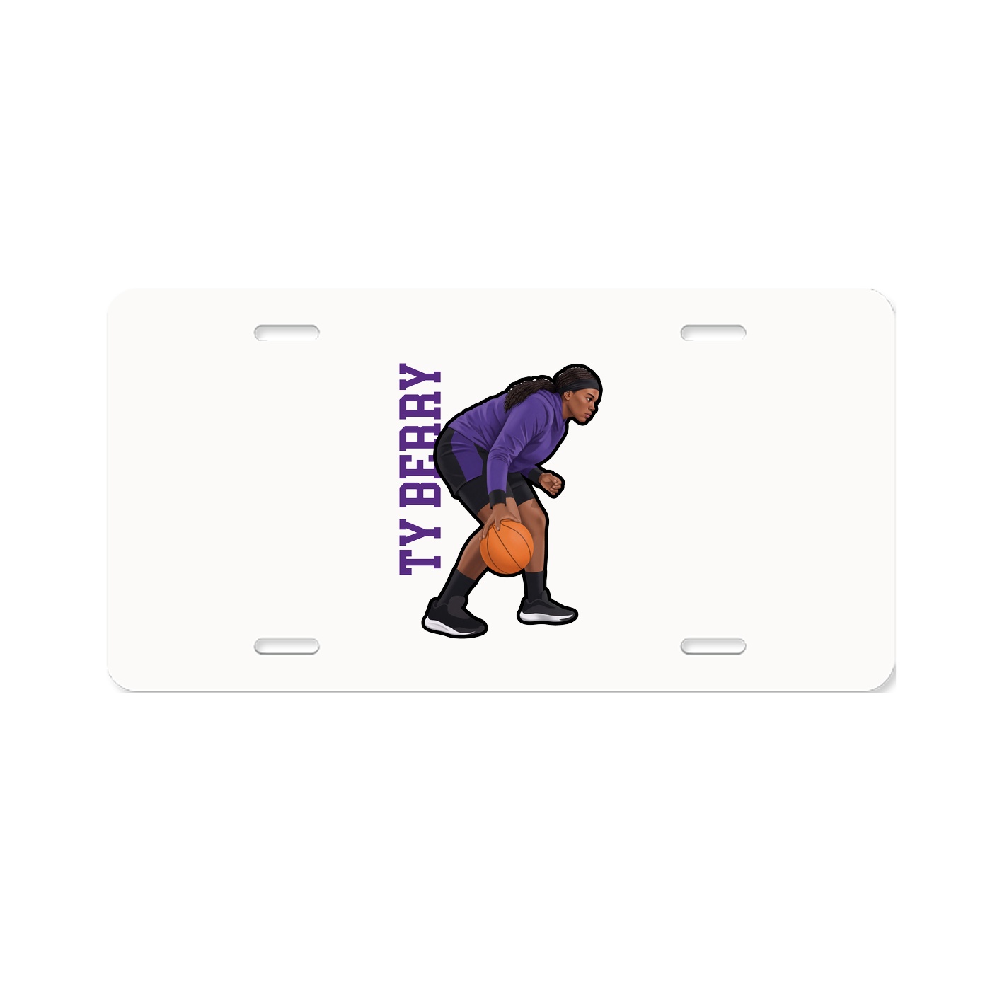 License Plate — Name Vertical in Classic