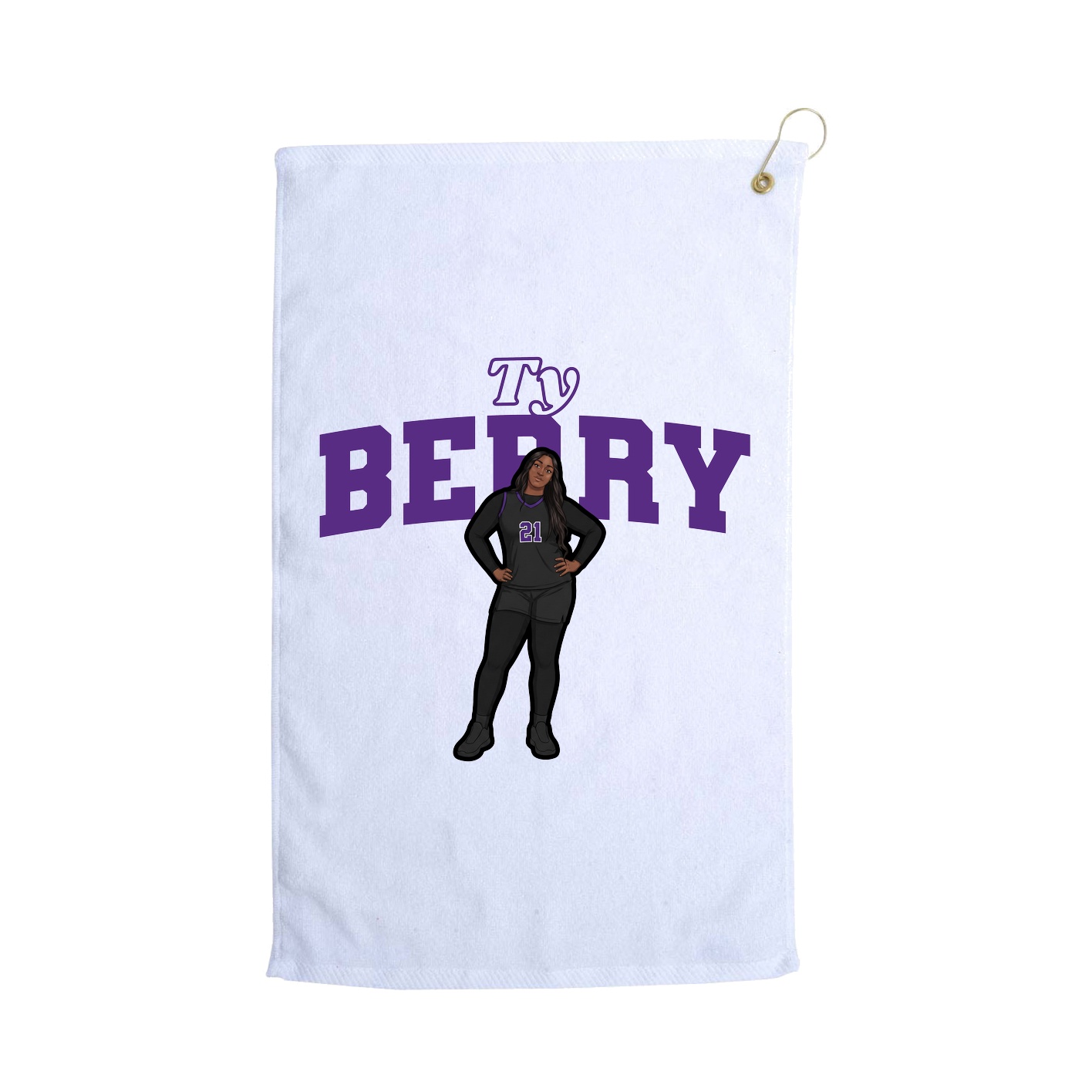 Golf Towel — Name Arch in White