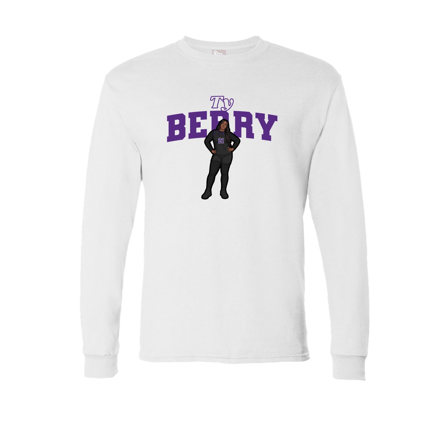 Long Sleeve Tee — Name Arch in White