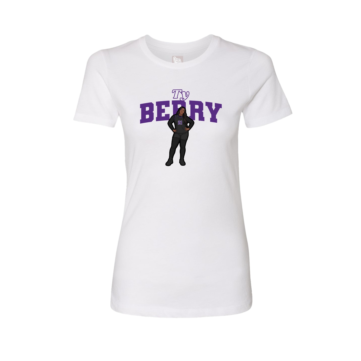 Fitted Women's Tee — Name Arch in White