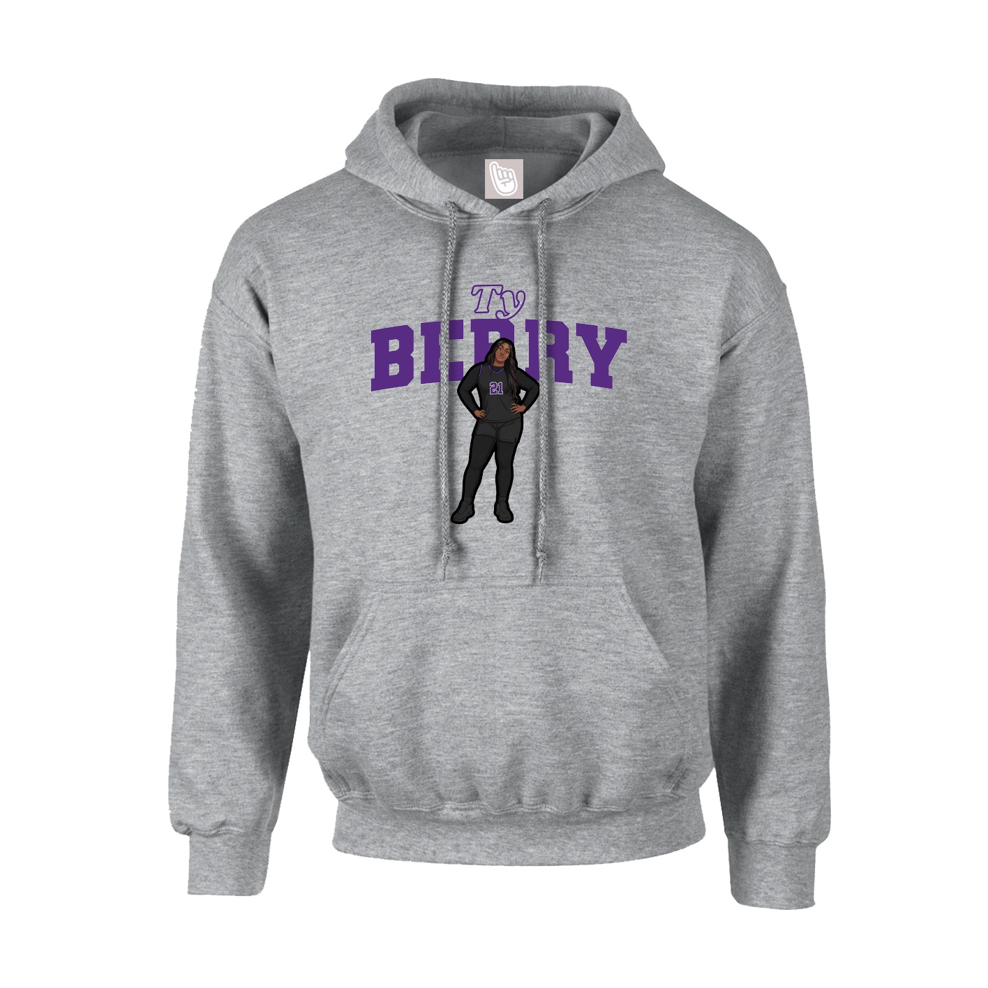 Youth Hoodie — Name Arch in Grey