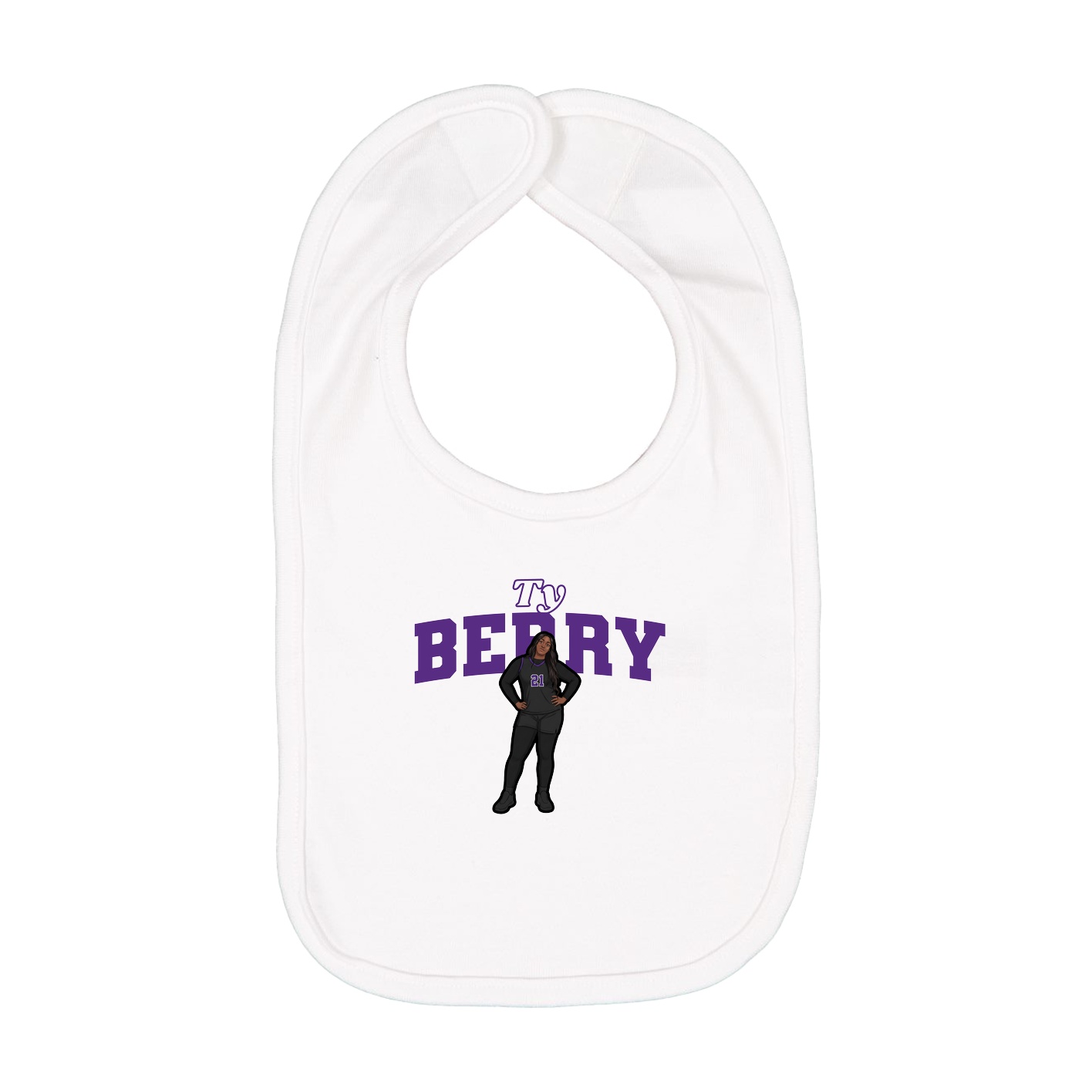 Infant Bib — Name Arch in White
