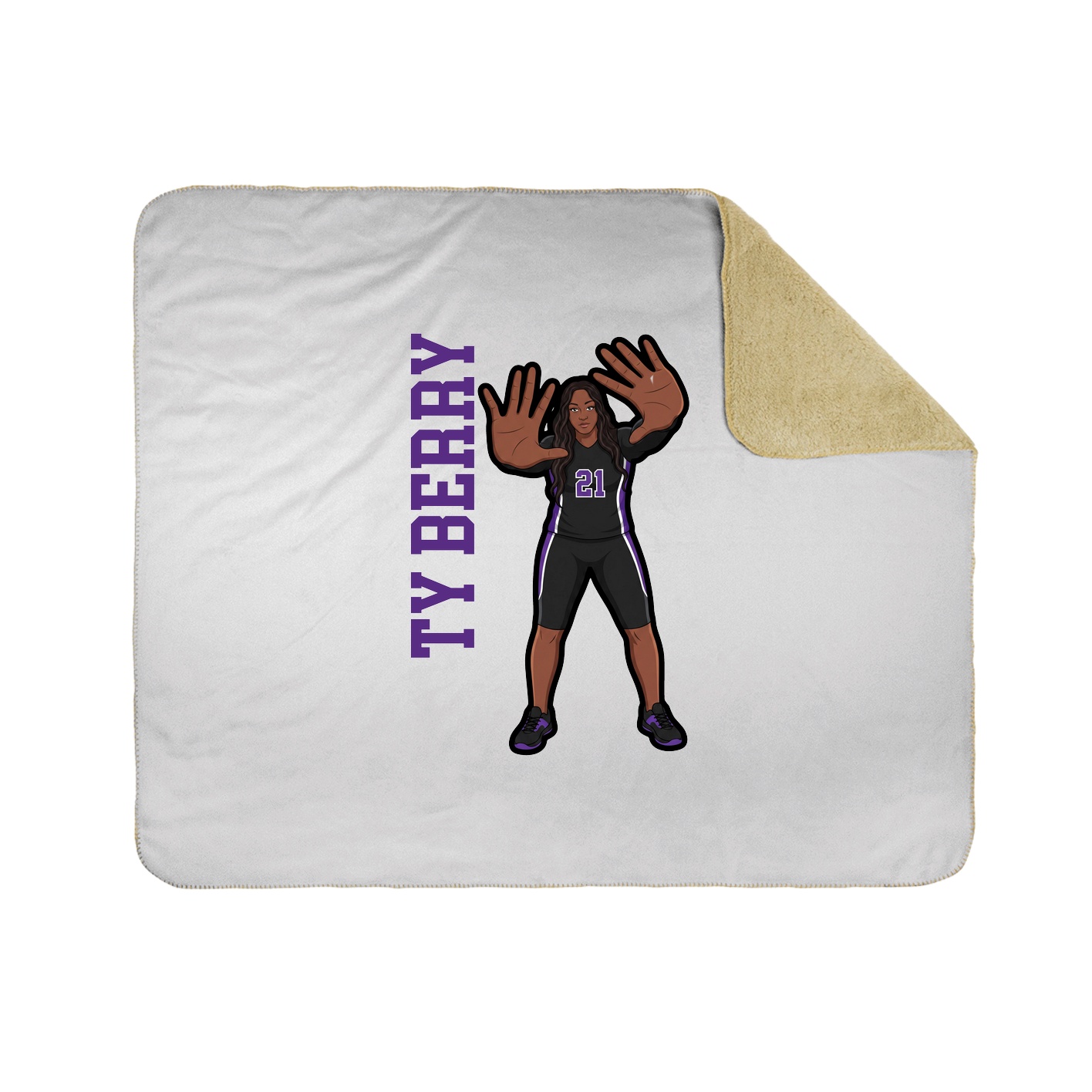 Throw Blanket — Name Vertical in White