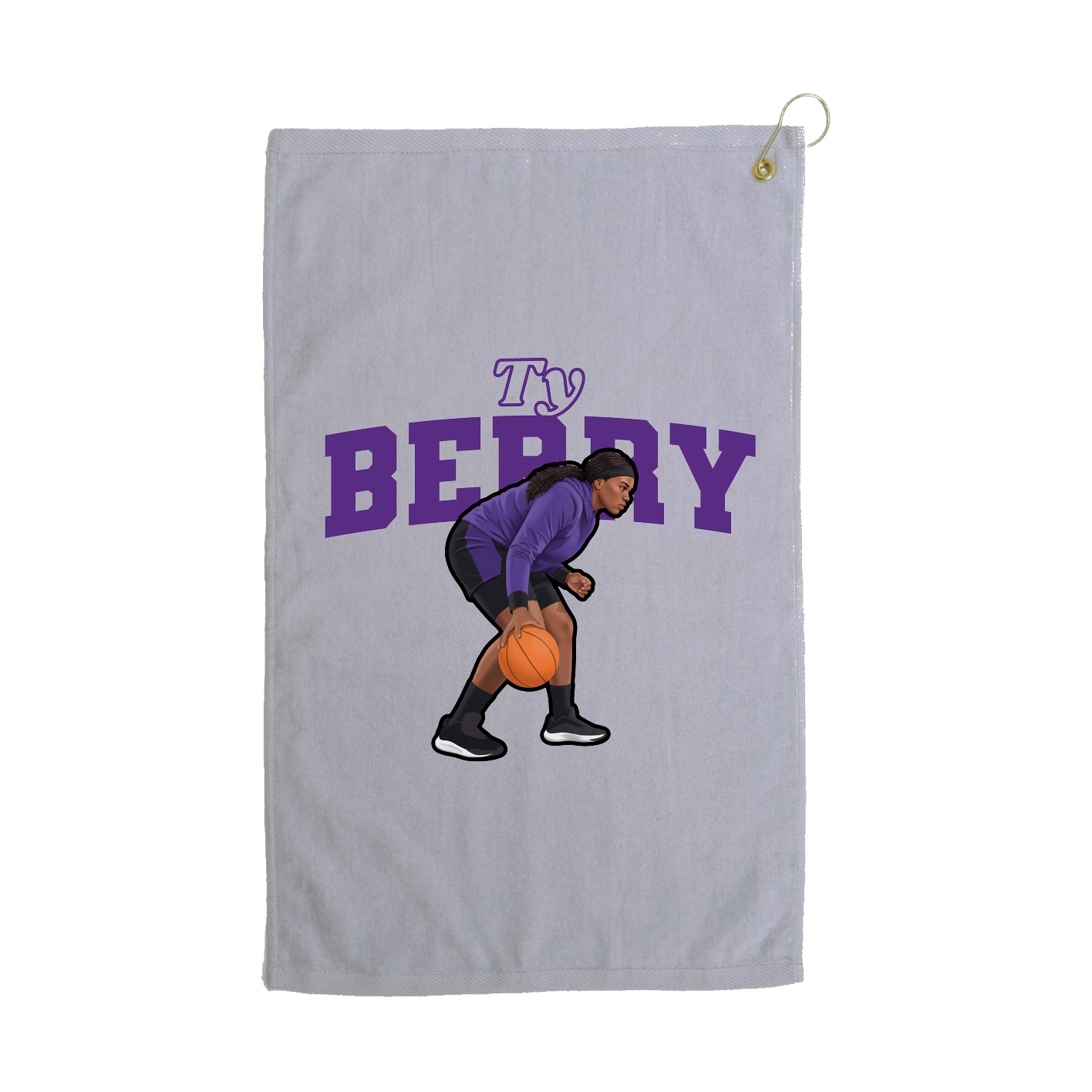 Golf Towel — Name Arch in Grey