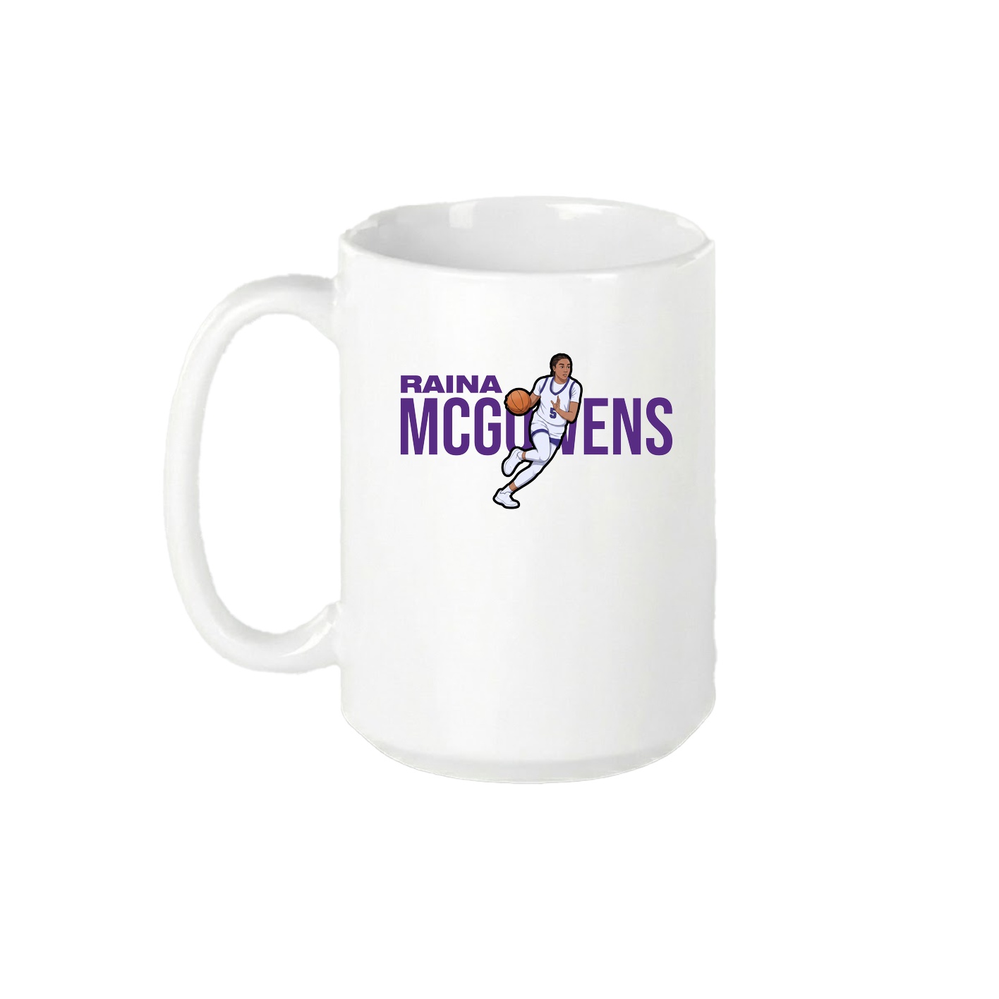 15oz Coffee Mug — Player Name in White