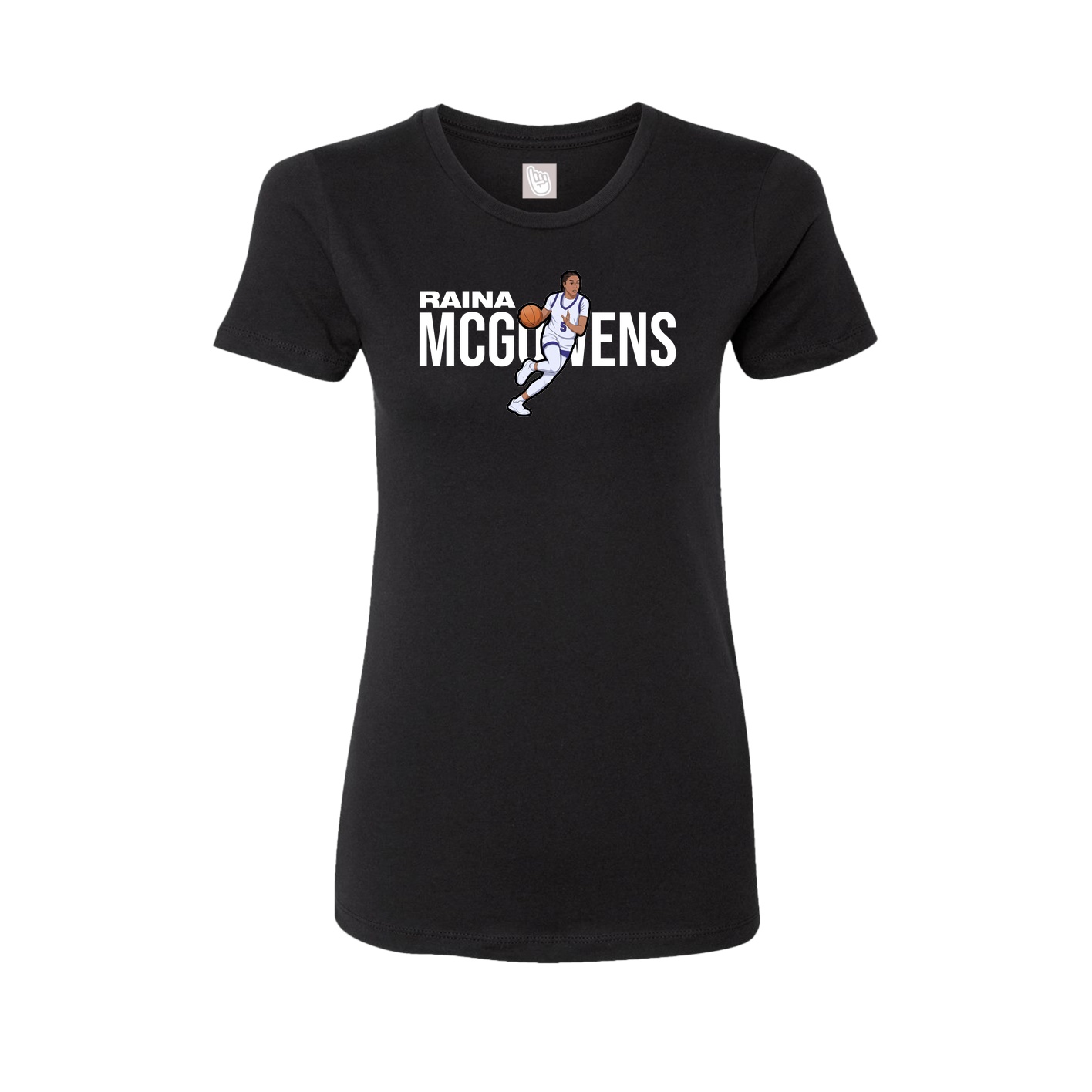 Fitted Women's Tee — Player Name in Black