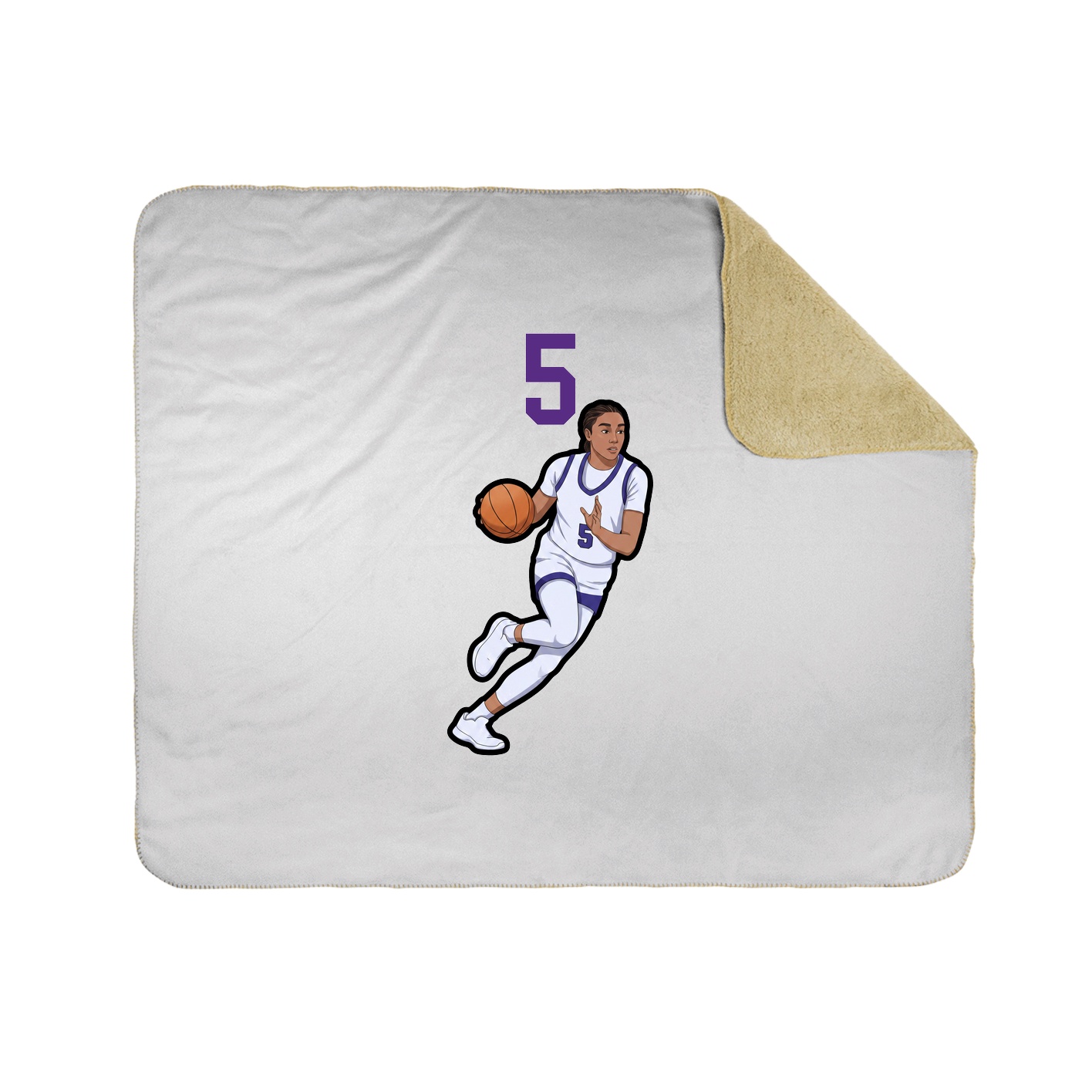 Throw Blanket — Number Top in White