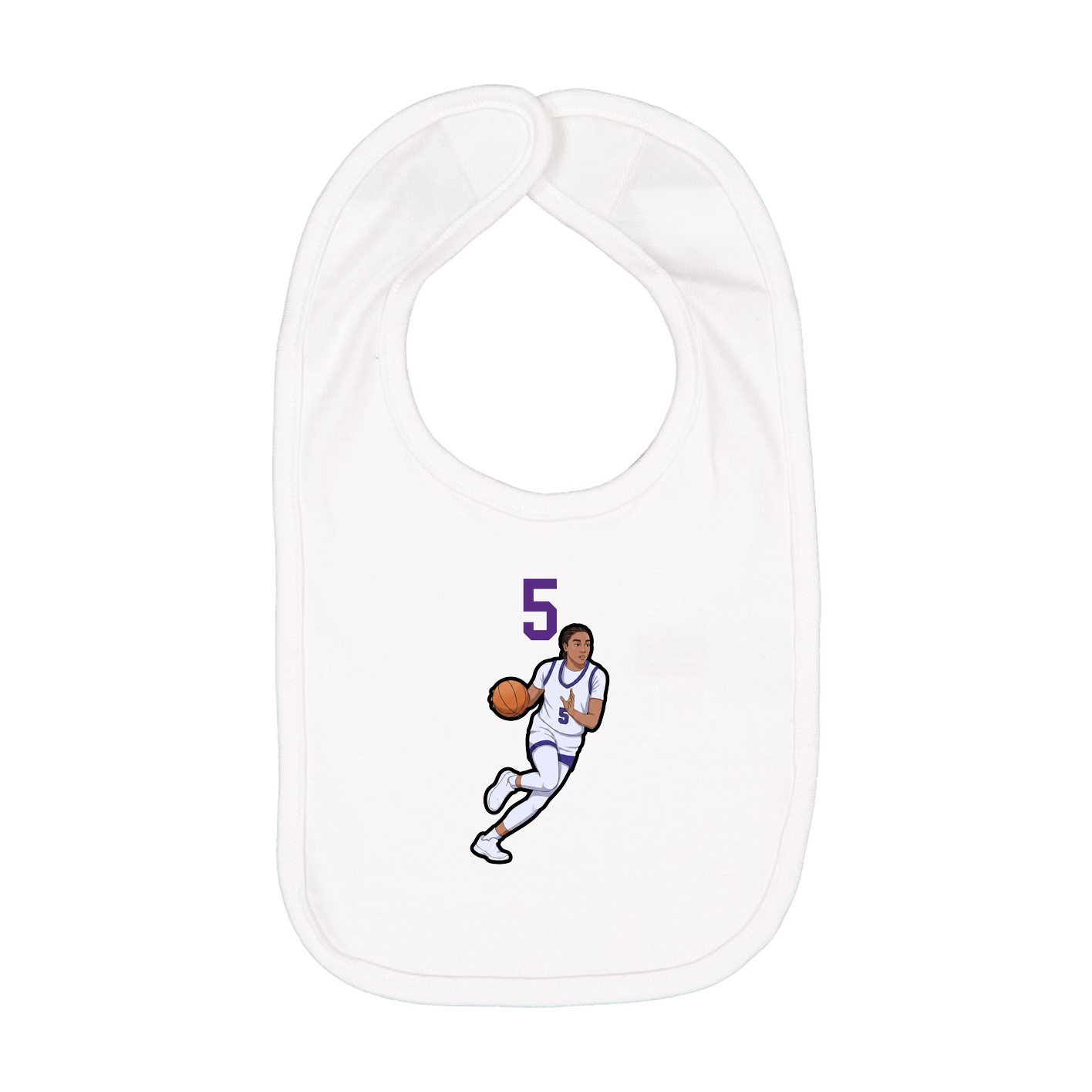 Infant Bib — Number Top in White