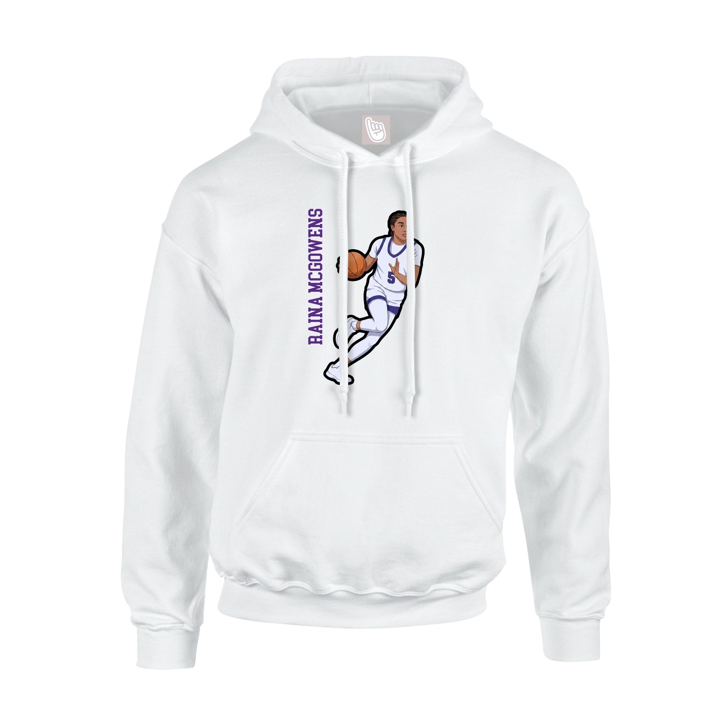Hoodie — Name Vertical in White