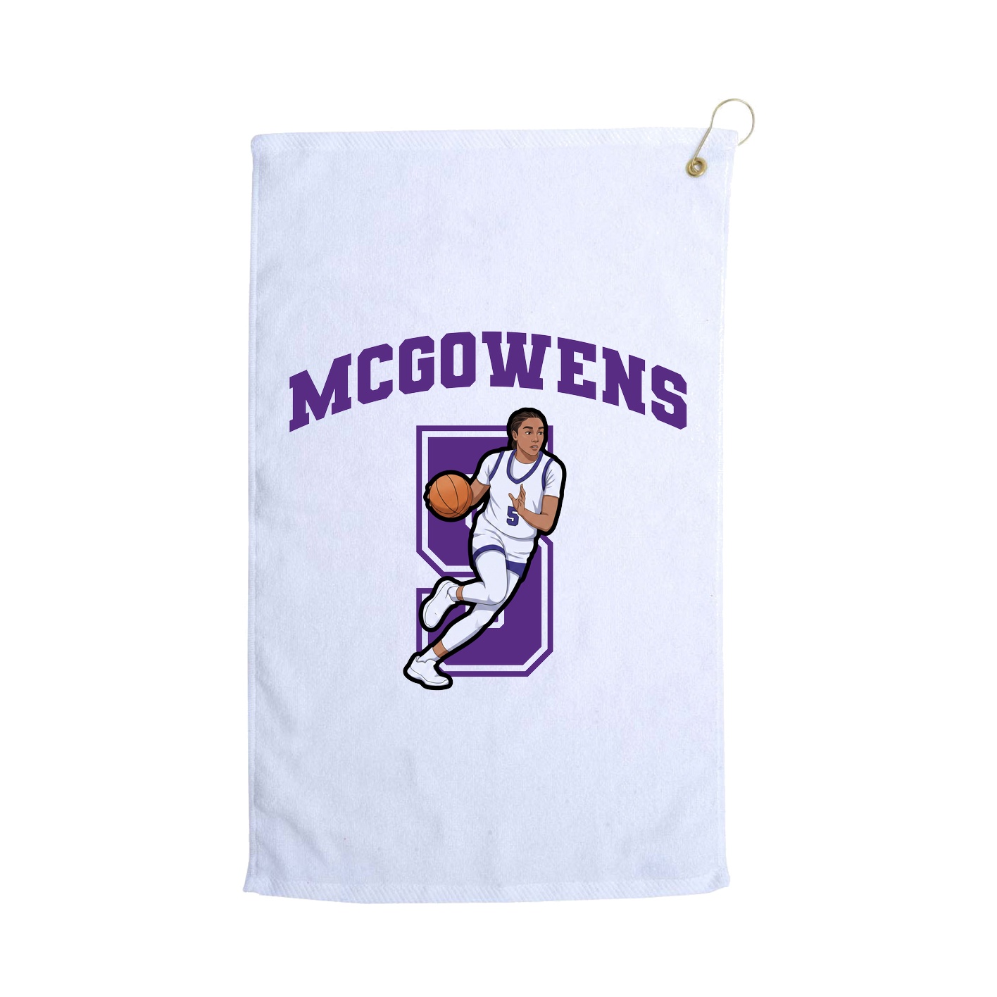 Golf Towel — Number in White