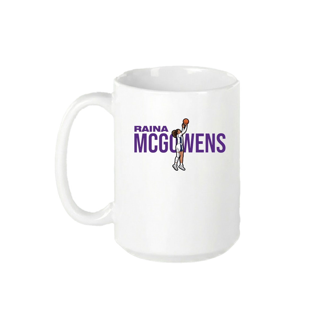 15oz Coffee Mug — Player Name in White