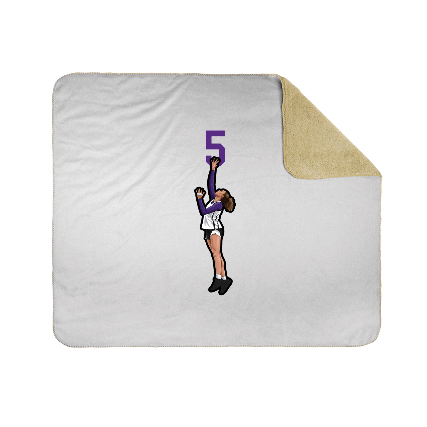 Throw Blanket — Number Top in White