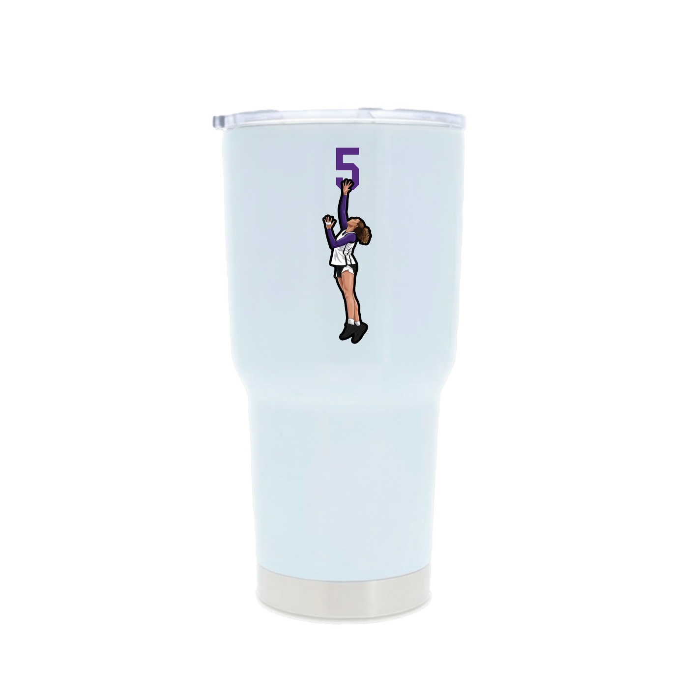 30oz Stainless Steel Tumbler — Number Top in White