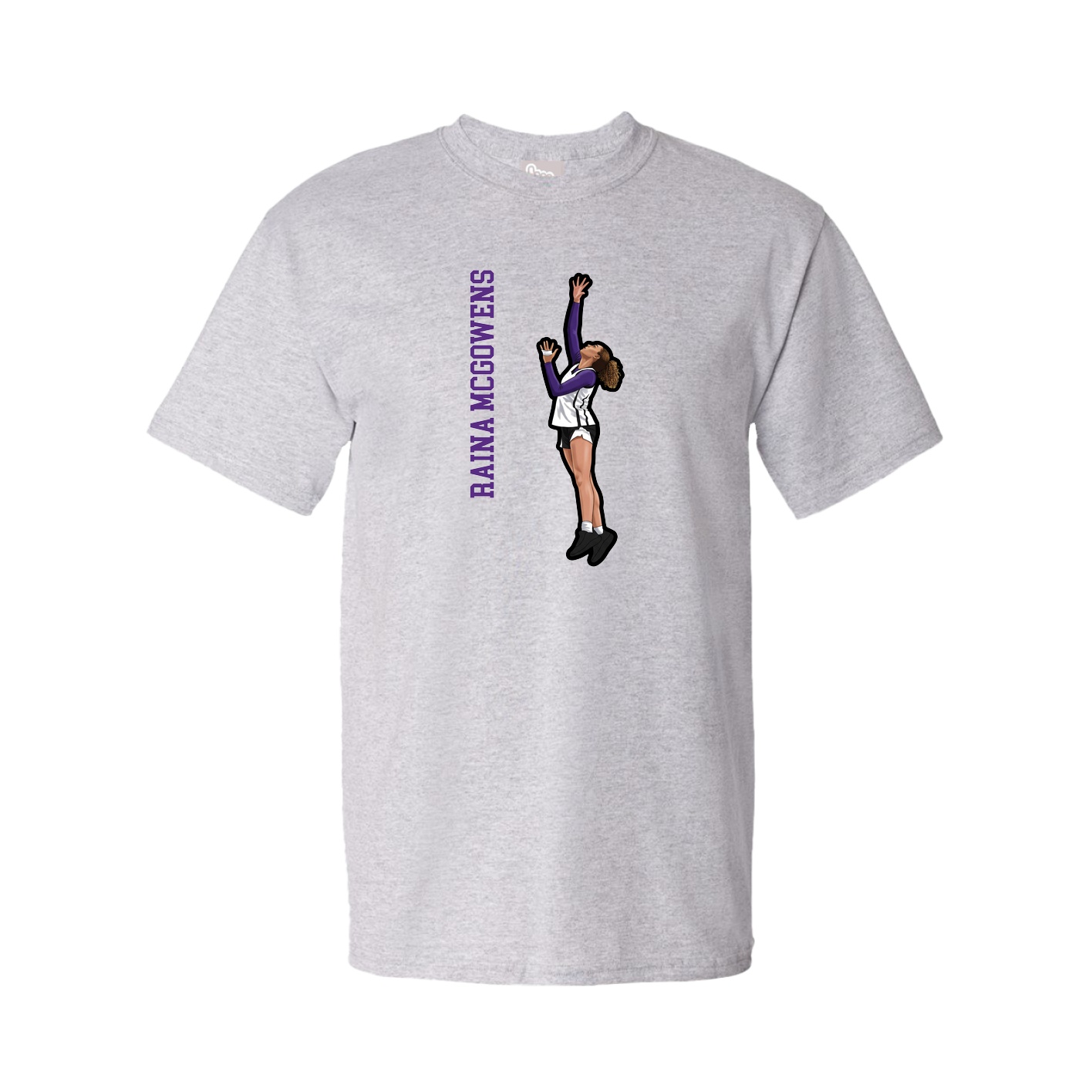Tee — Name Vertical in Grey