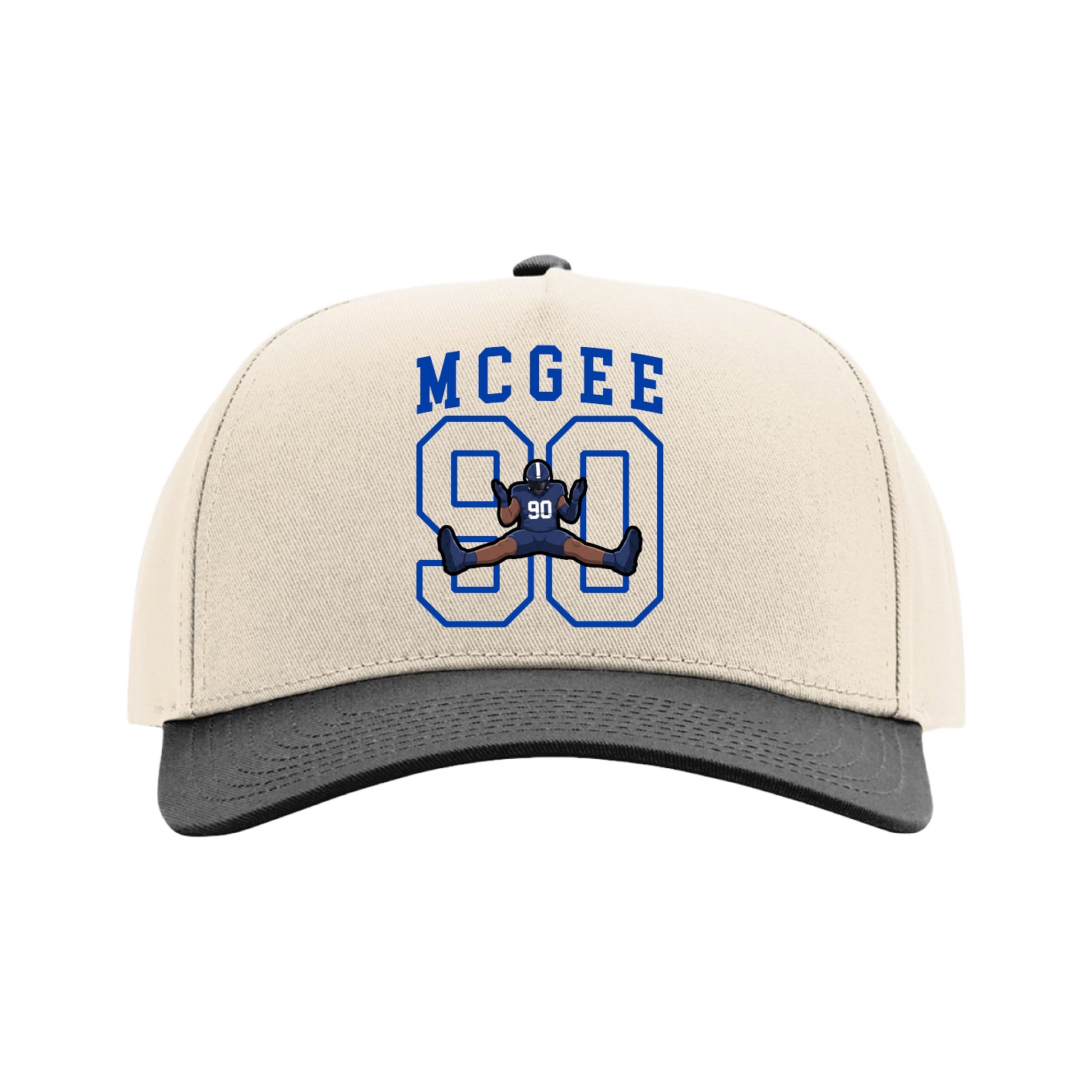Full Fabric Five-Panel Champ Cap — Shirsey in Cream/Black