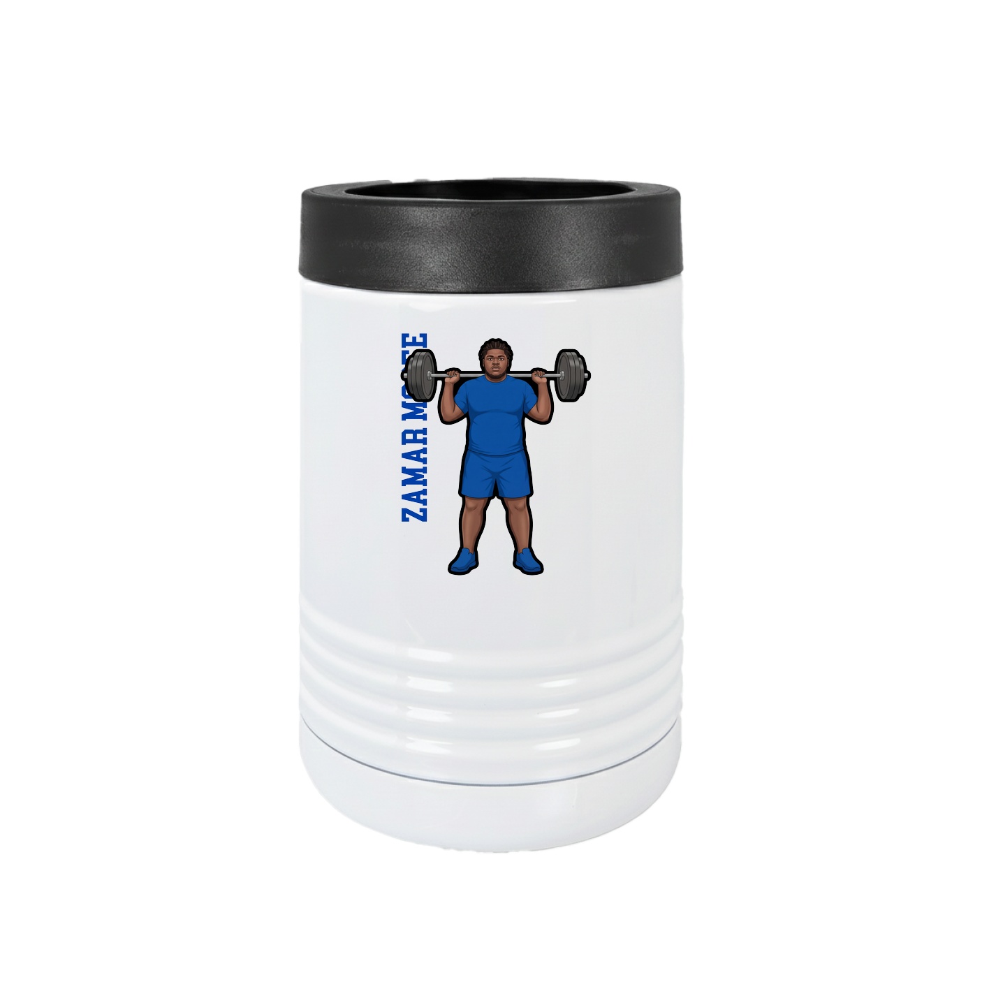 Beverage Holder — Name Vertical in White