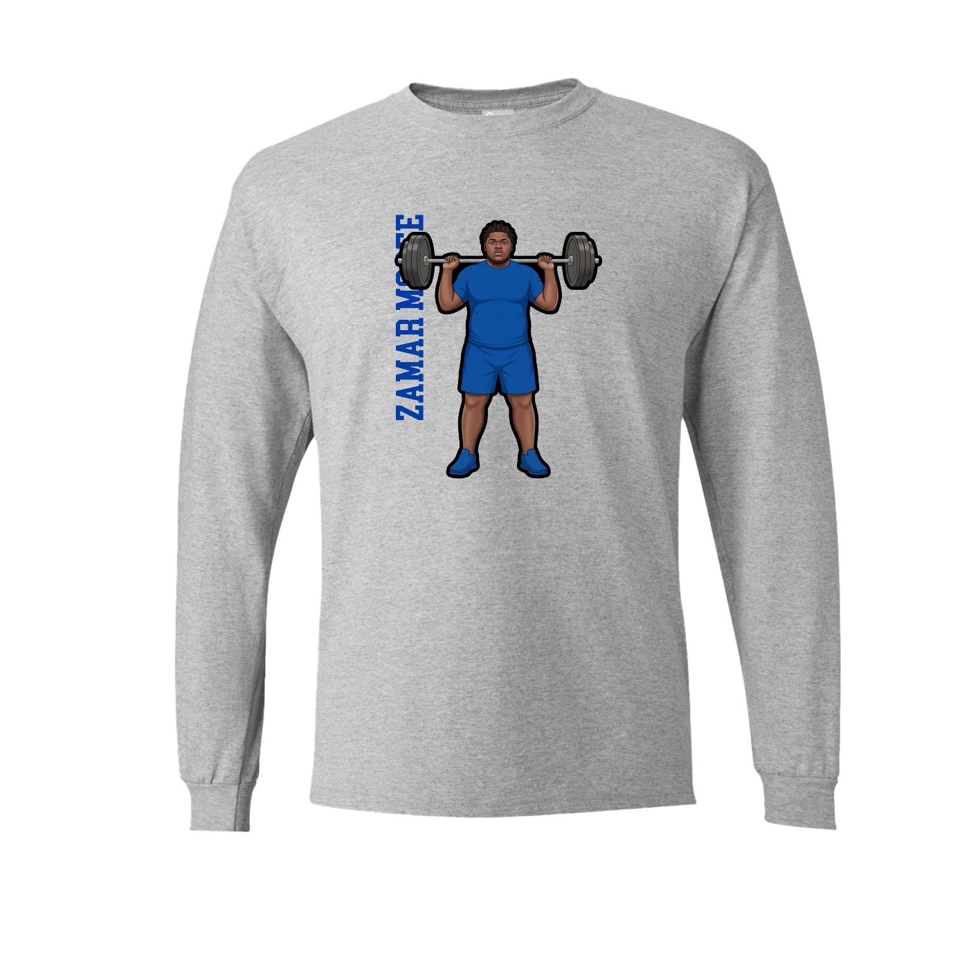 Long Sleeve Tee — Name Vertical in Grey