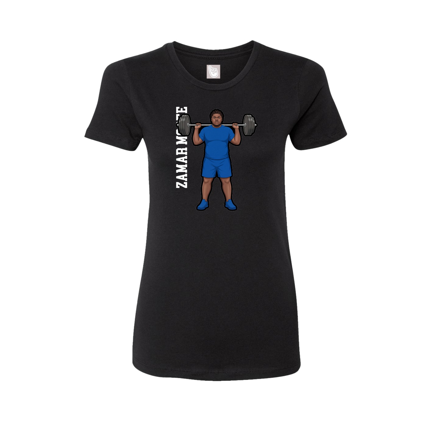 Womens Tee — Name Vertical in Black