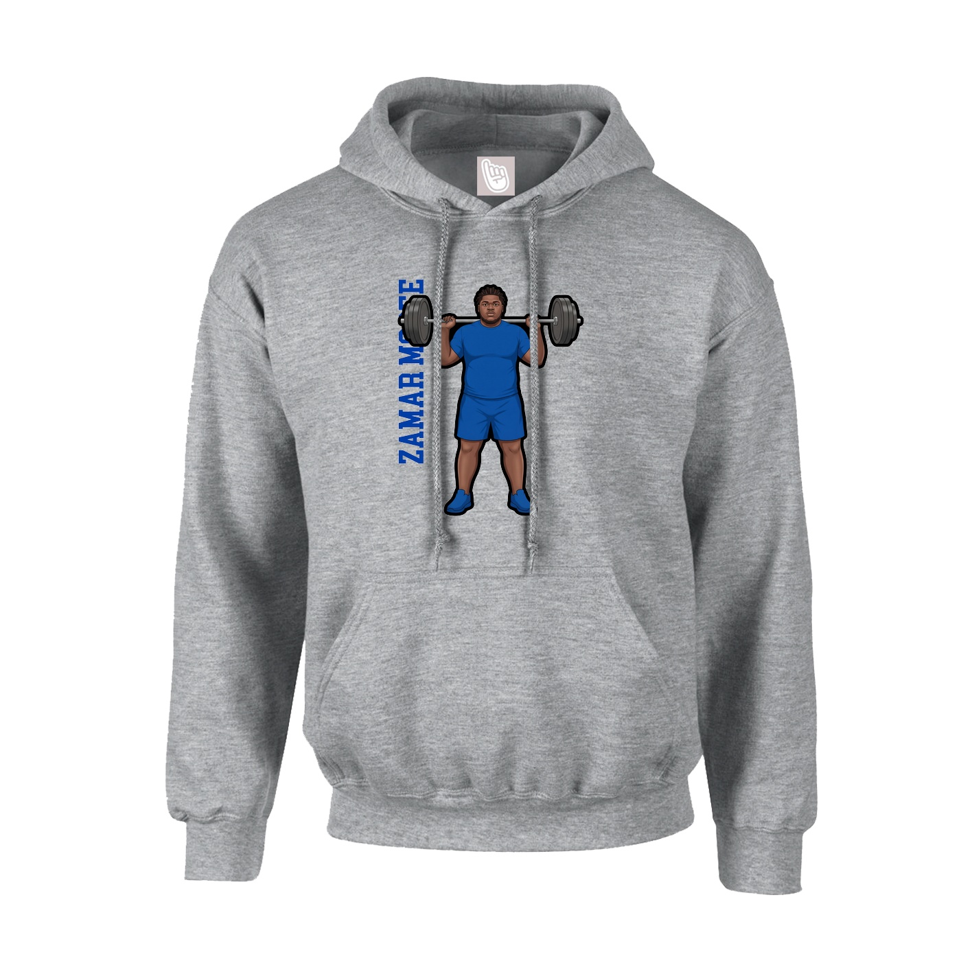Hoodie — Name Vertical in Grey