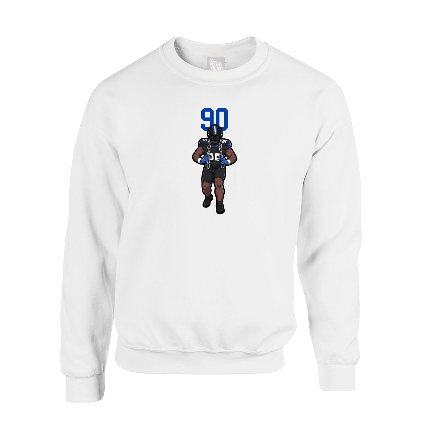 Fleece Crew — Number Top in White