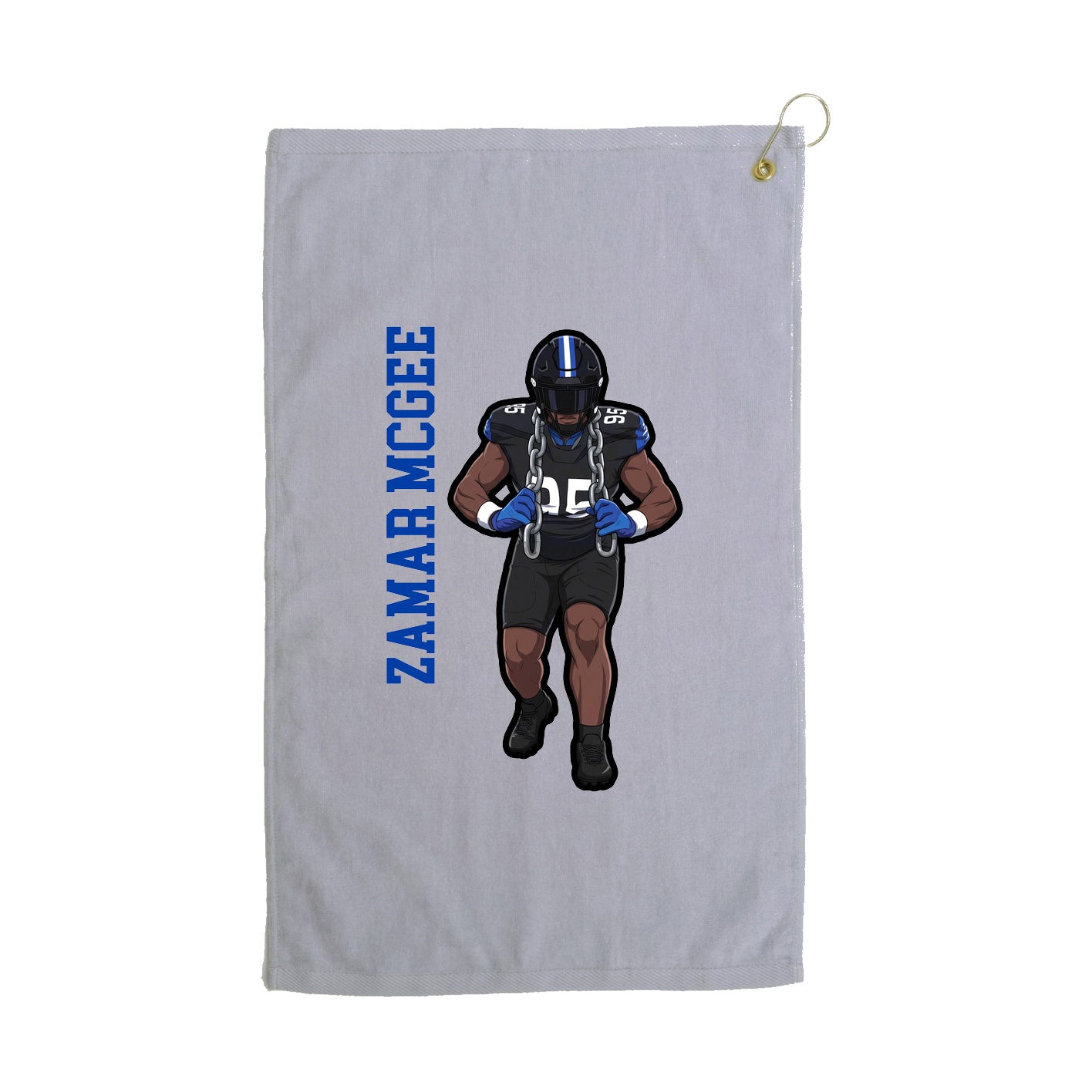 Golf Towel — Name Vertical in Grey