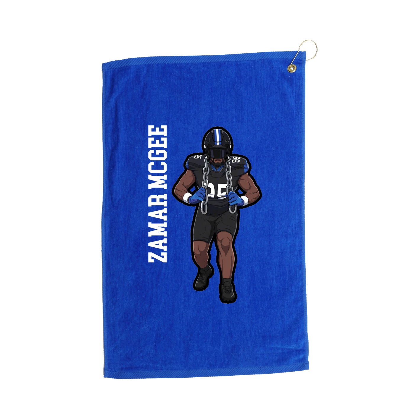 Golf Towel — Name Vertical in Royal