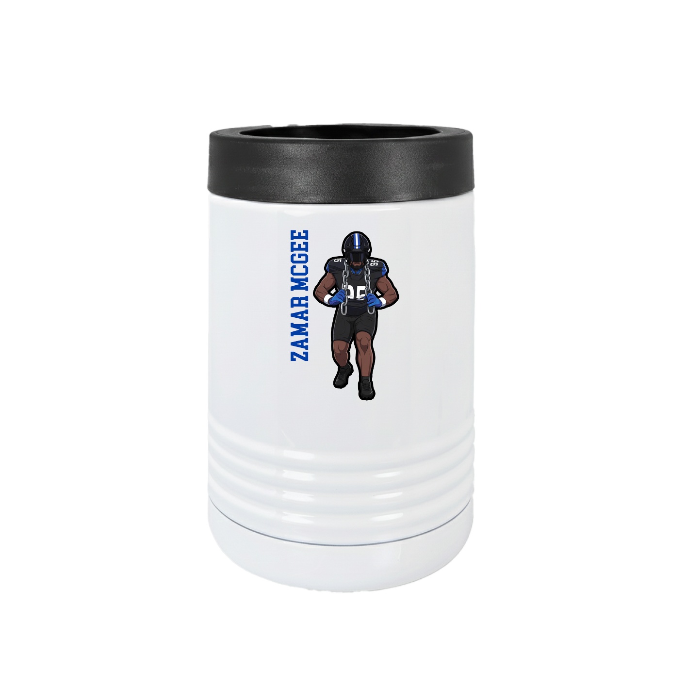 Beverage Holder — Name Vertical in White