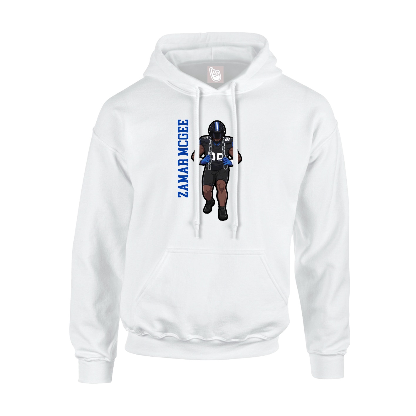 Youth Hoodie — Name Vertical in White