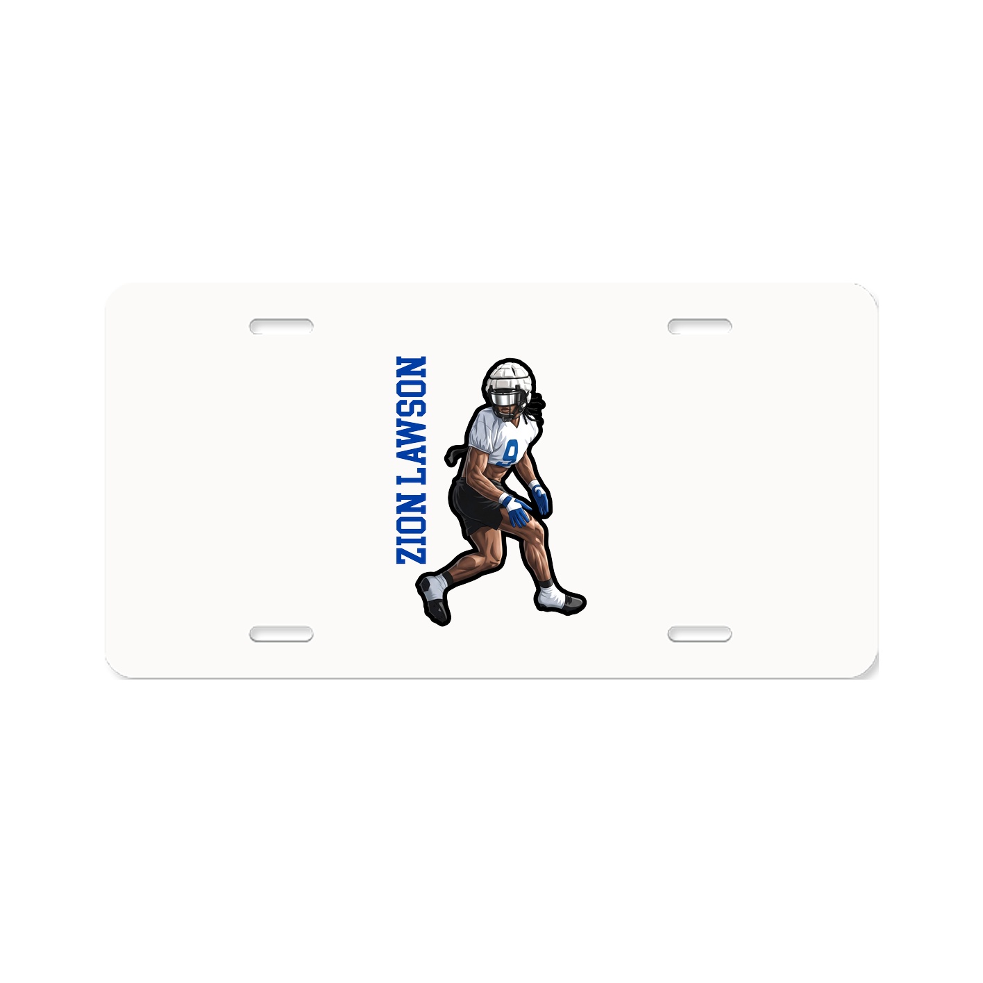 License Plate — Name Vertical in Classic