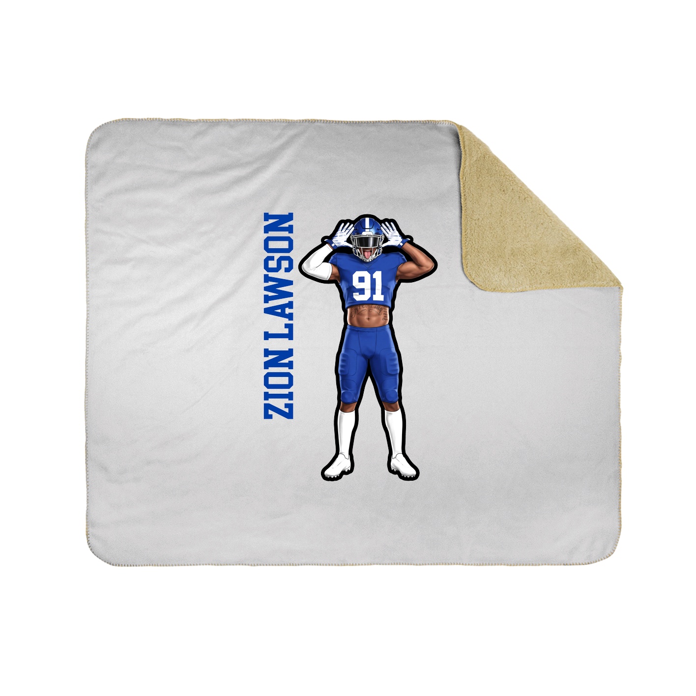Throw Blanket — Name Vertical in White