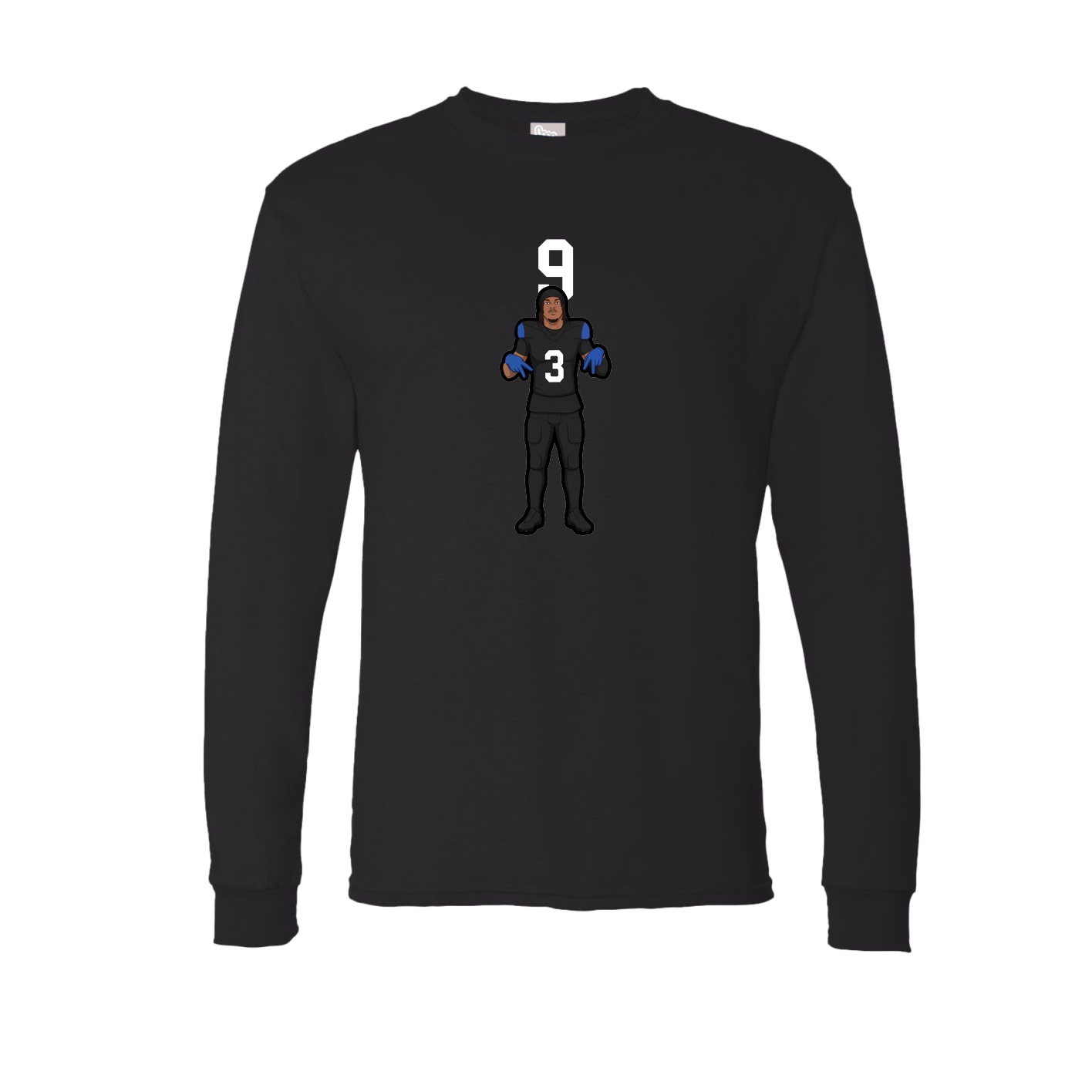 Long Sleeve Tee — Number Top in Black