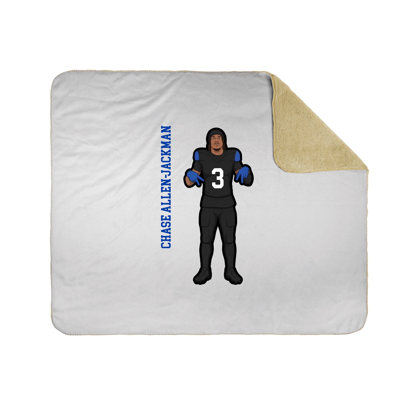 Throw Blanket — Name Vertical in White