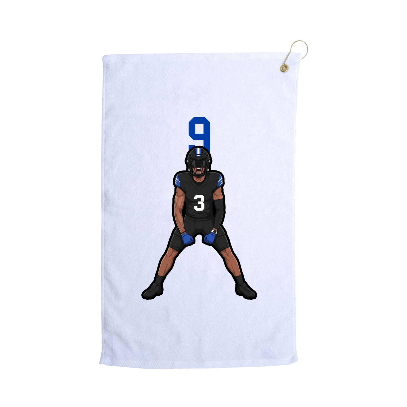 Golf Towel — Number Top in White
