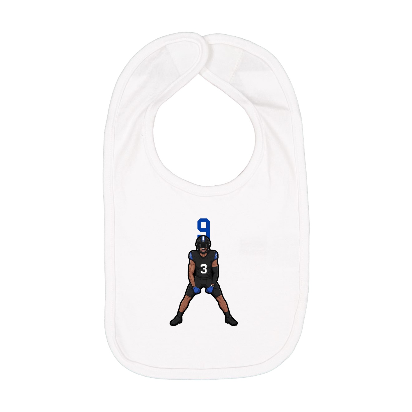 Infant Bib — Number Top in White