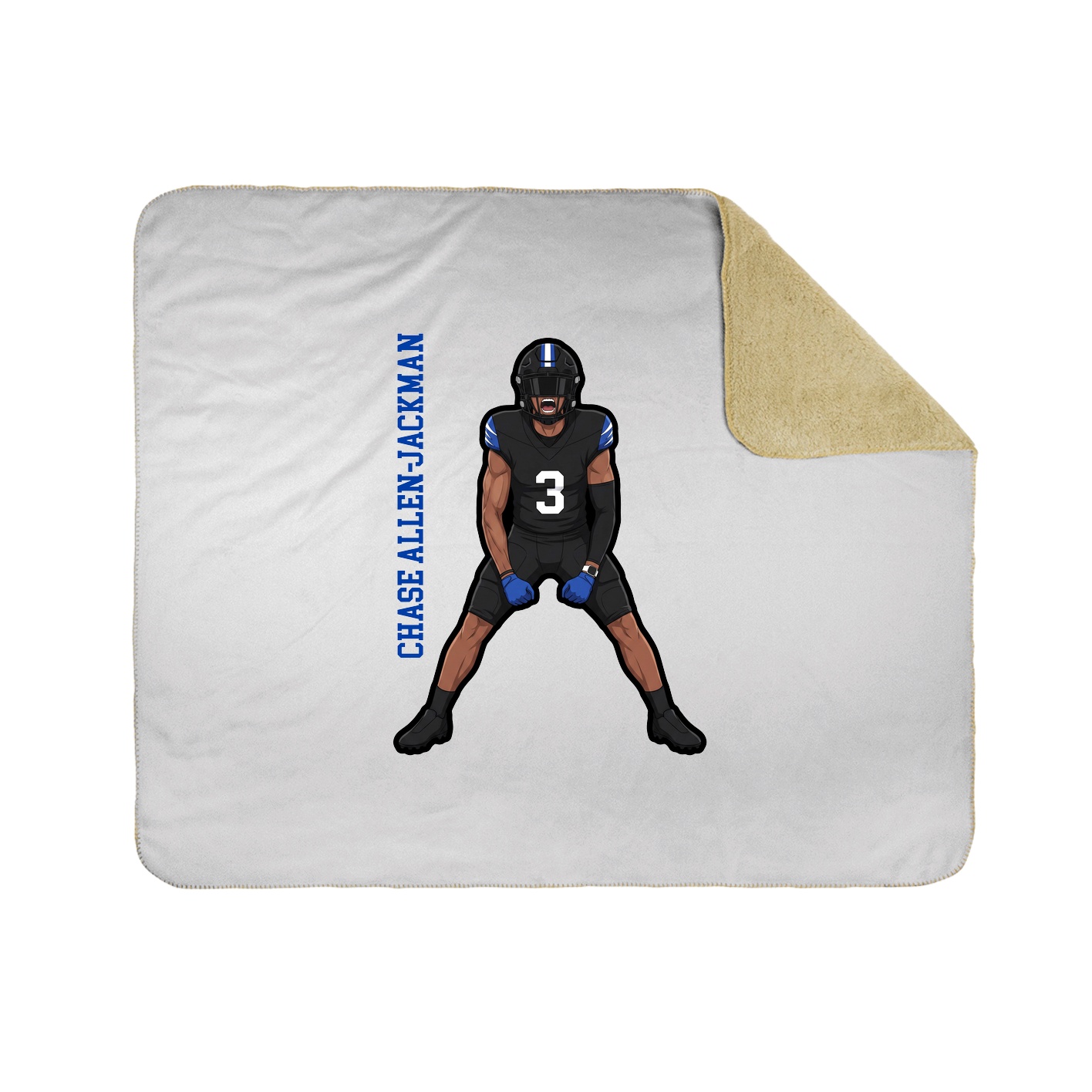 Throw Blanket — Name Vertical in White