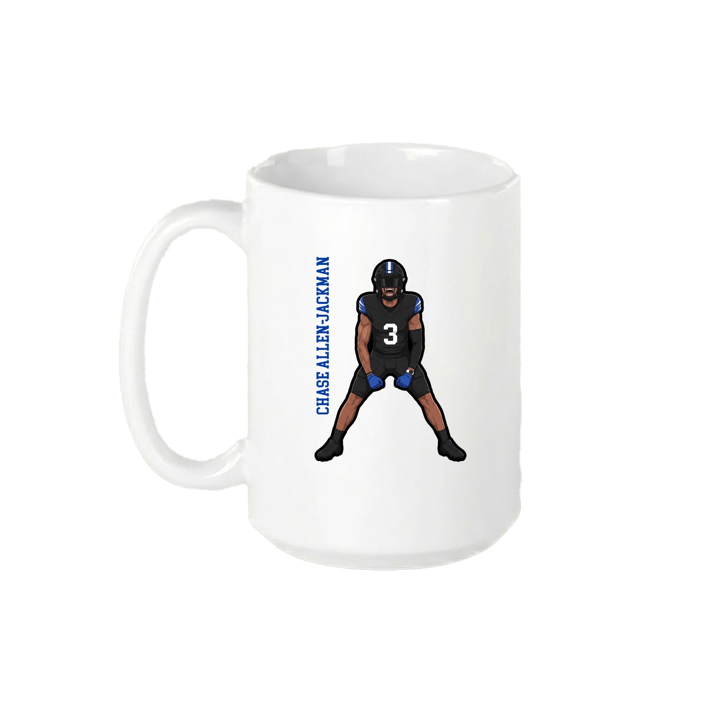 15oz Coffee Mug — Name Vertical in White