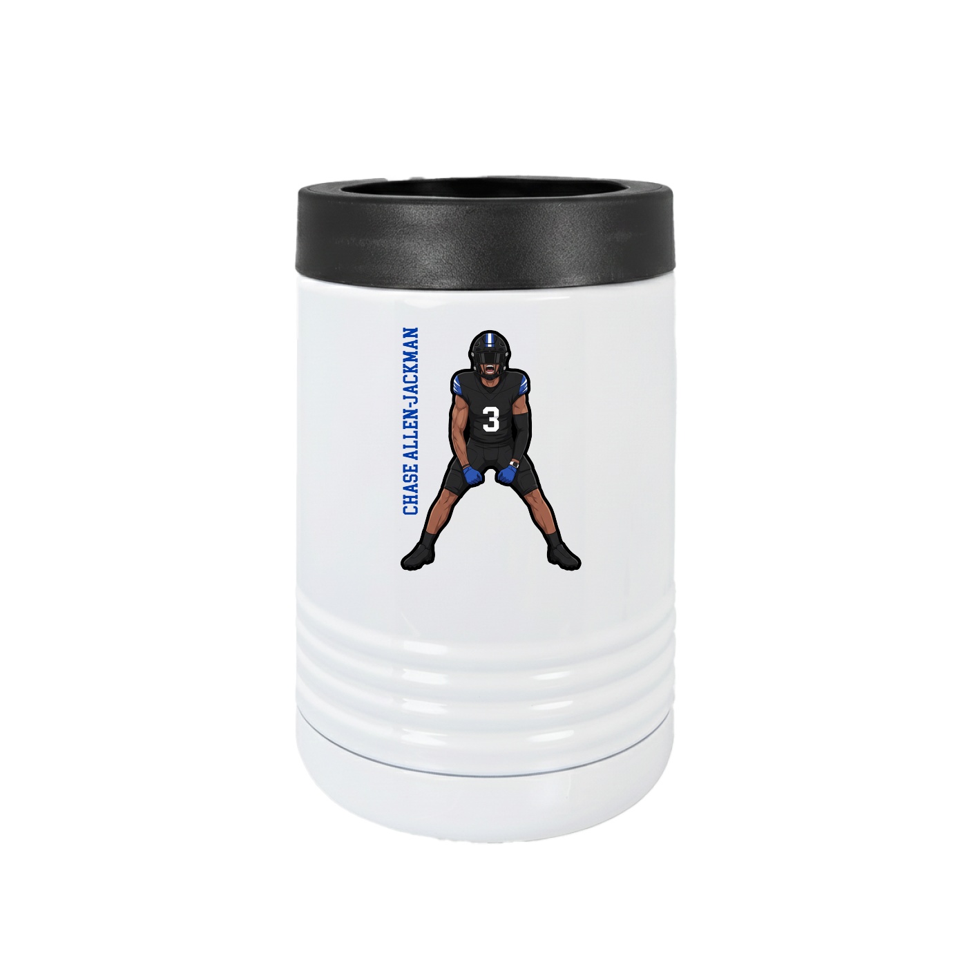 Beverage Holder — Name Vertical in White