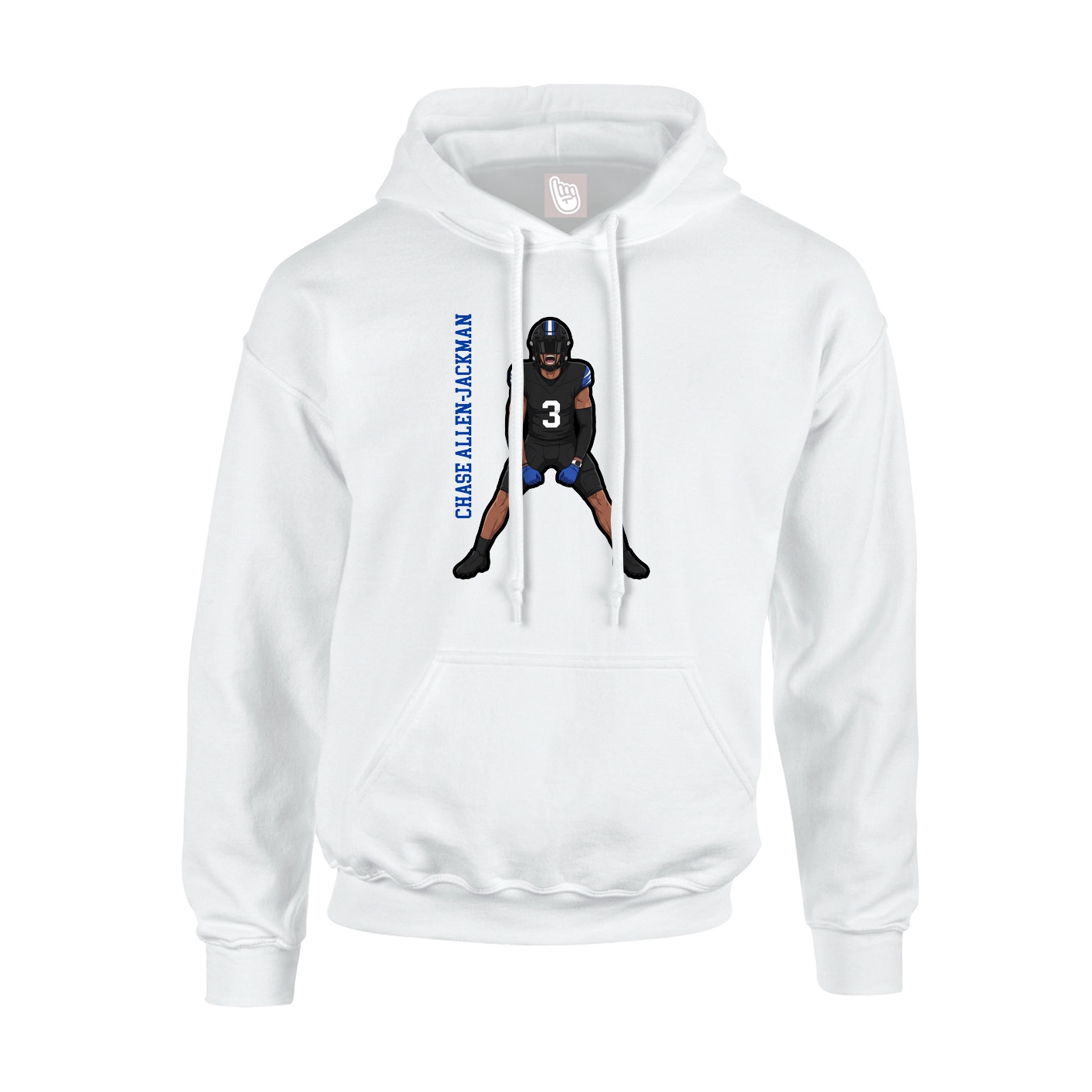 Hoodie — Name Vertical in White