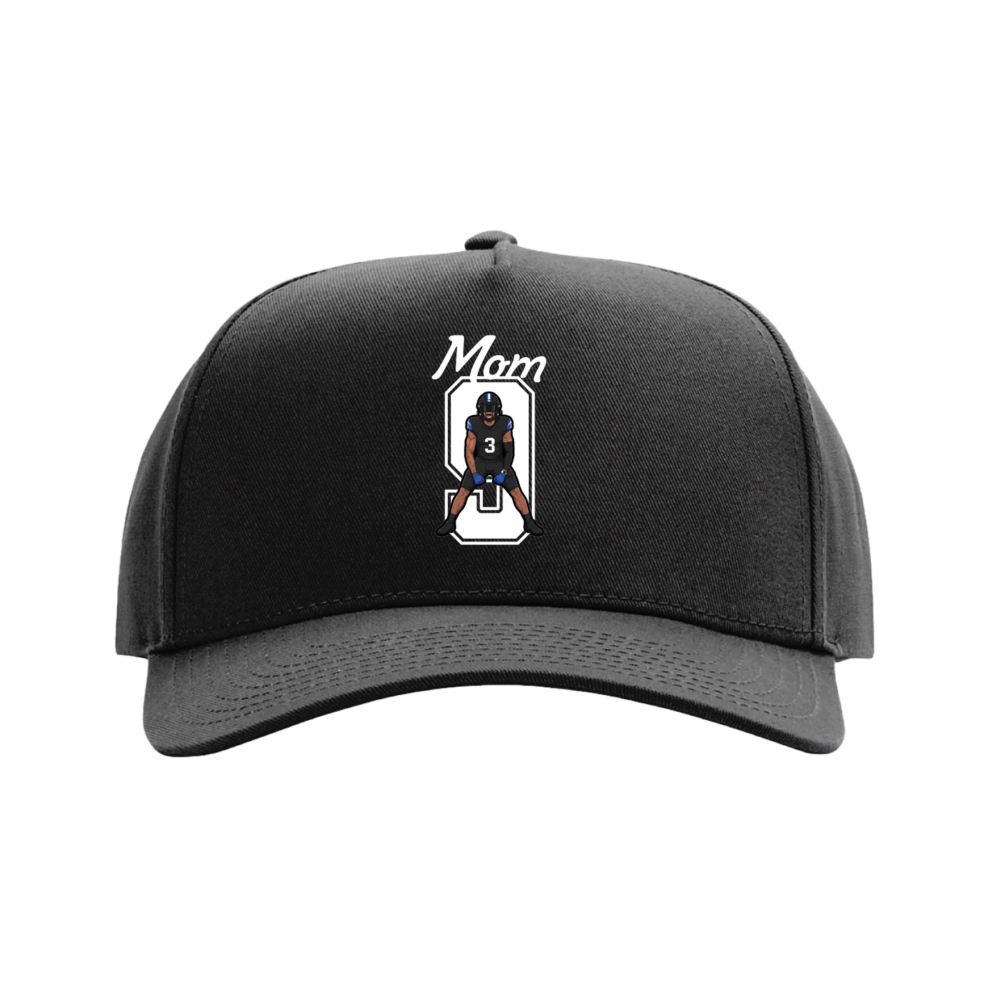 Full Fabric Five-Panel Champ Cap — Mothers Day Shirsey in Black